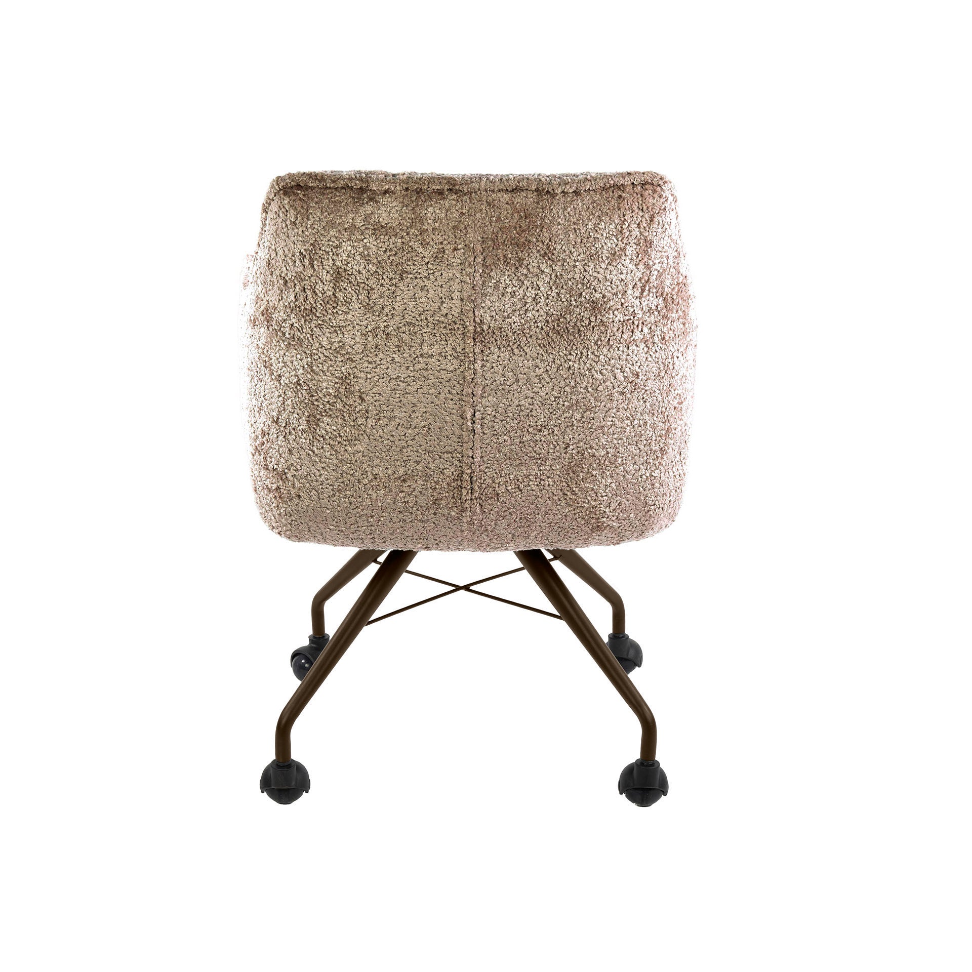 Eetkamerstoel Vantage - Beige - Savelle Stof - Met Wieltjes