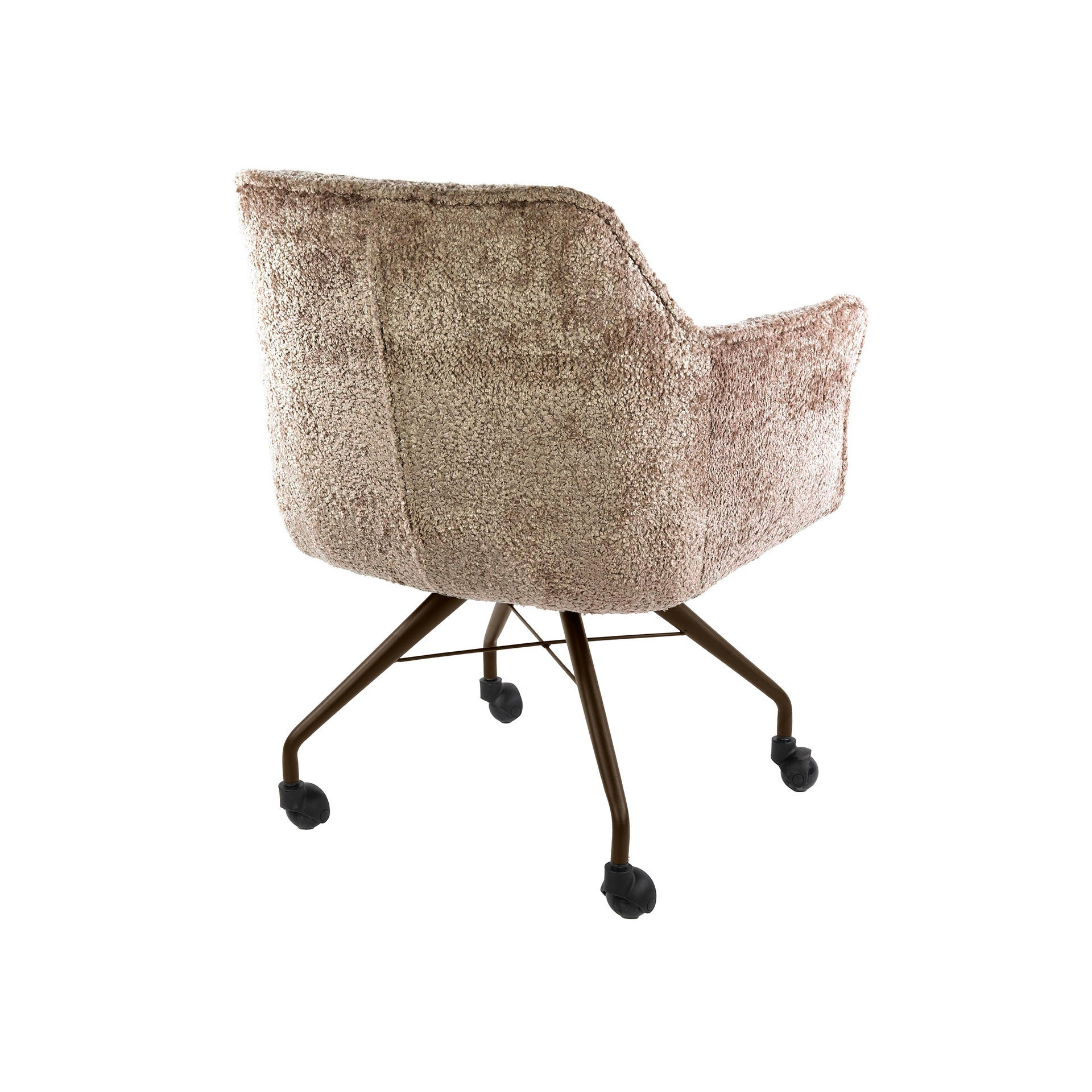 Eetkamerstoel Vantage - Beige - Savelle Stof - Met Wieltjes