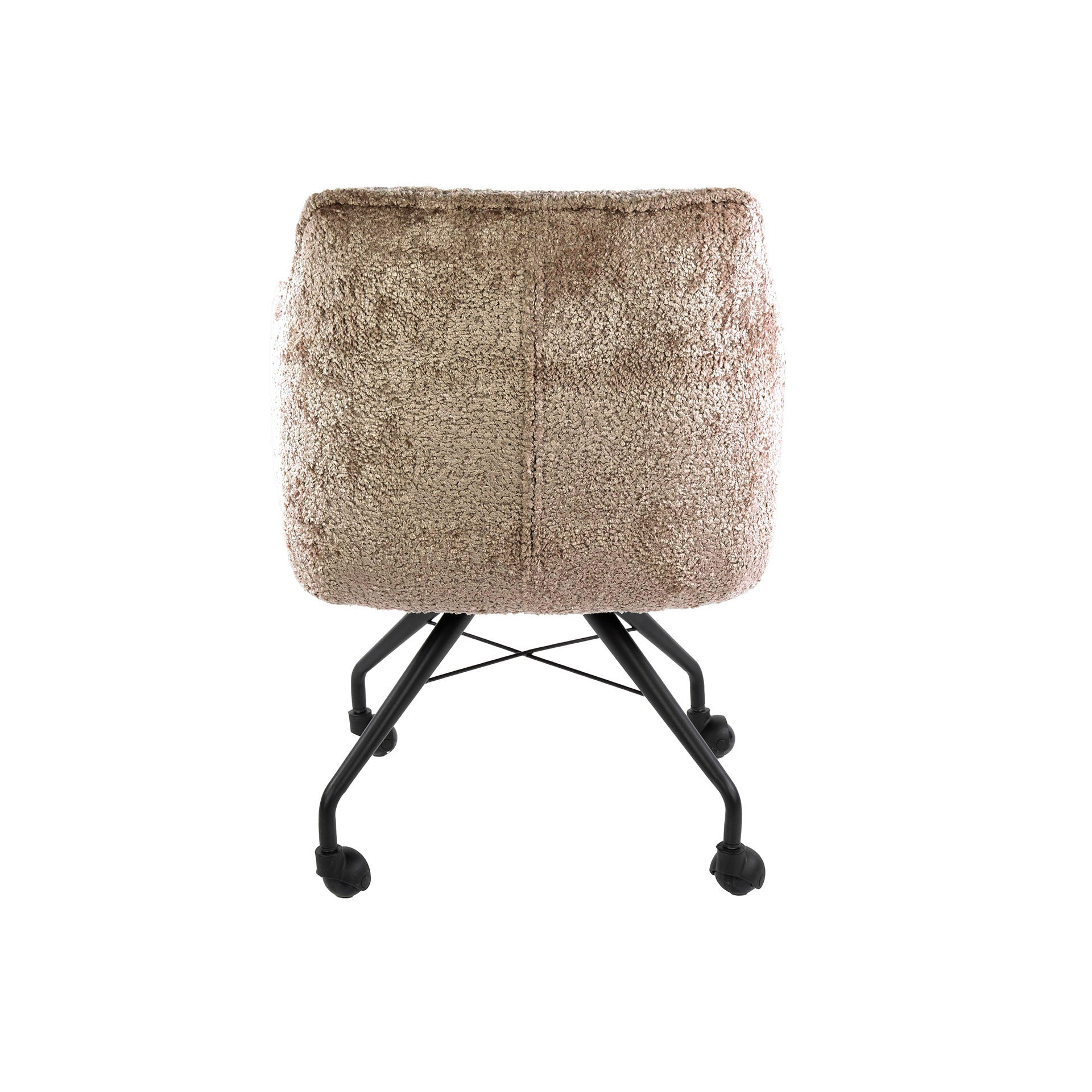 Eetkamerstoel Vantage - Beige - Savelle Stof - Met Wieltjes