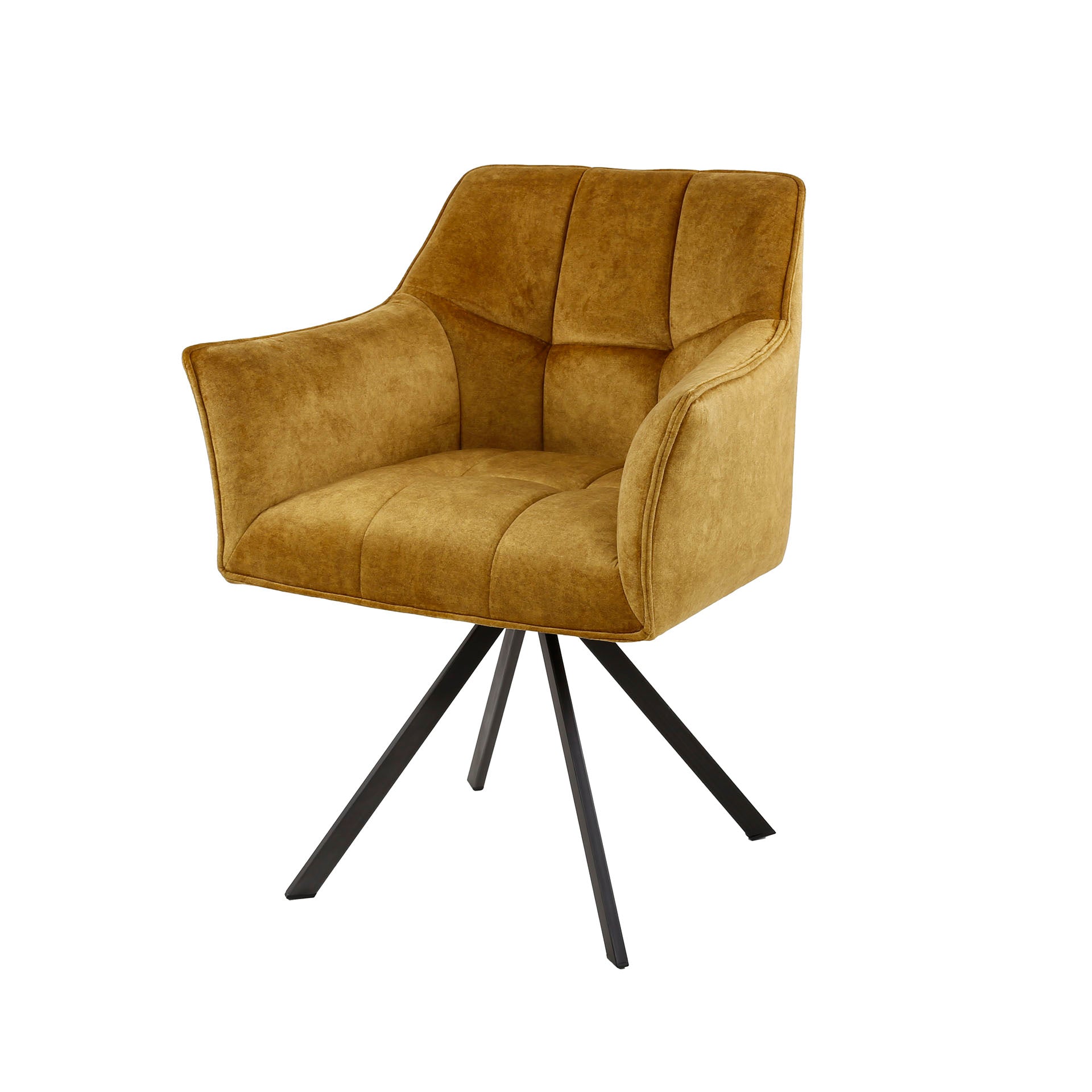 Eetkamerstoel Vantage - Goud - Velvet - Draaibaar