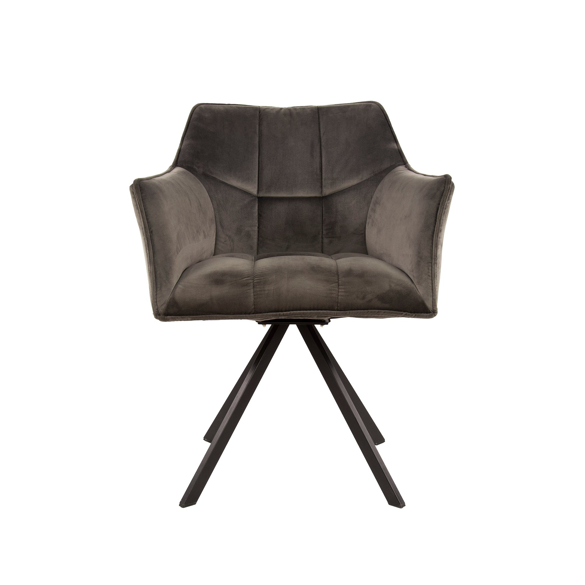 Eetkamerstoel Vantage - Antraciet - Velvet - Draaibaar