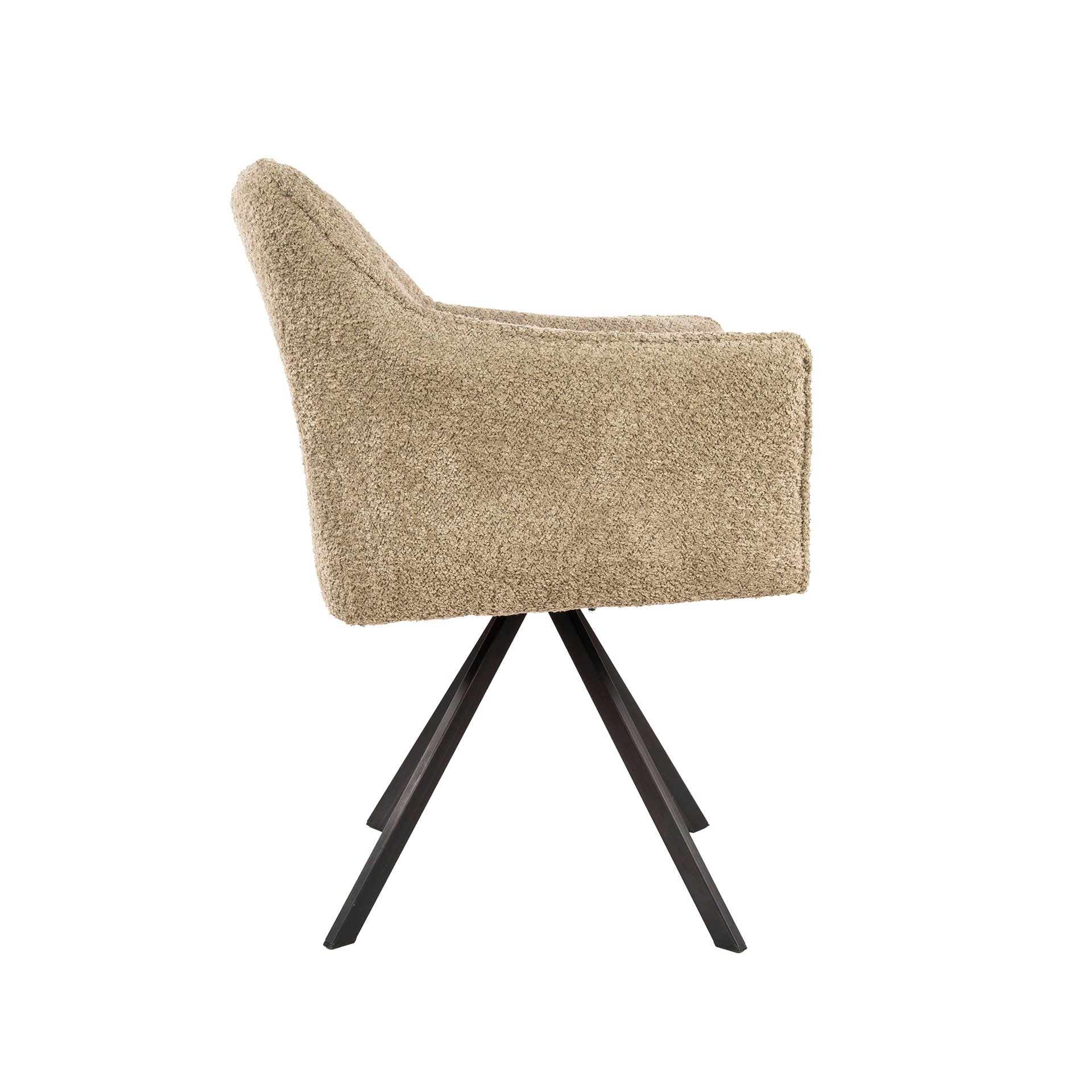 Eetkamerstoel Vantage - Beige - Bouclé - Teddystof - Draaibaar