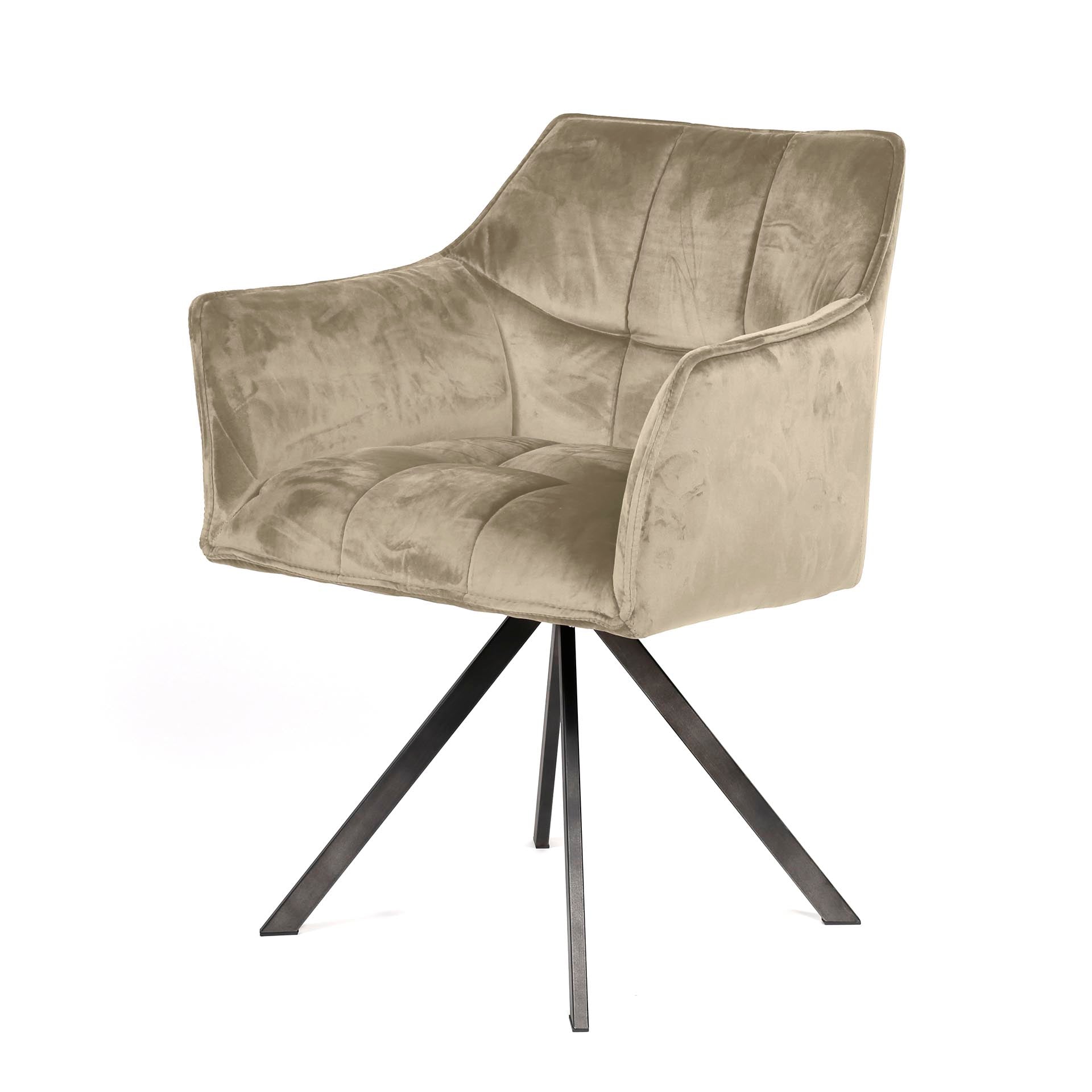 Eetkamerstoel Vantage - Champagne - Velvet - Draaibaar