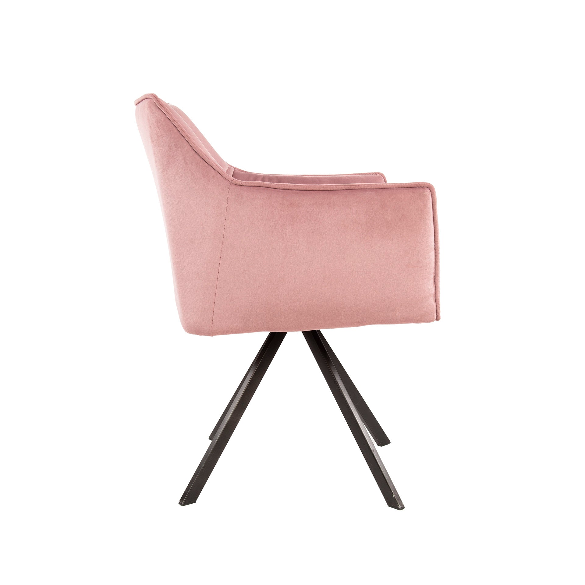 Eetkamerstoel Vantage - Roze - Velvet - Draaibaar