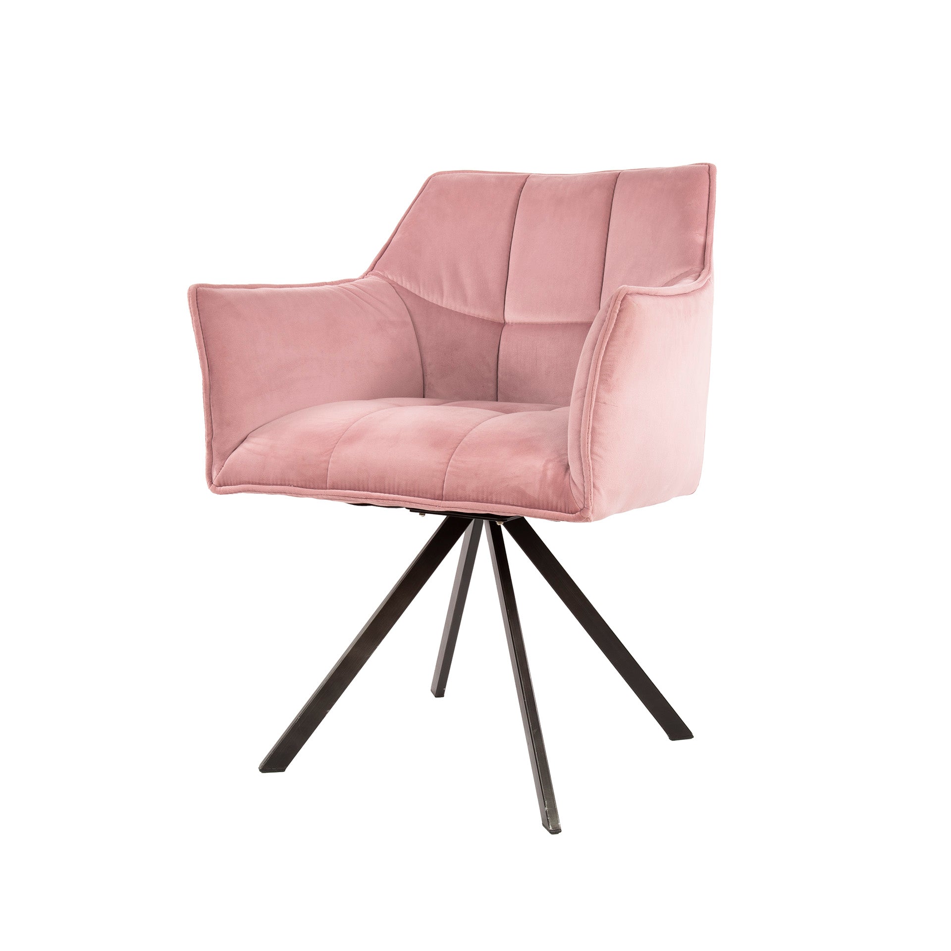 Eetkamerstoel Vantage - Roze - Velvet - Draaibaar
