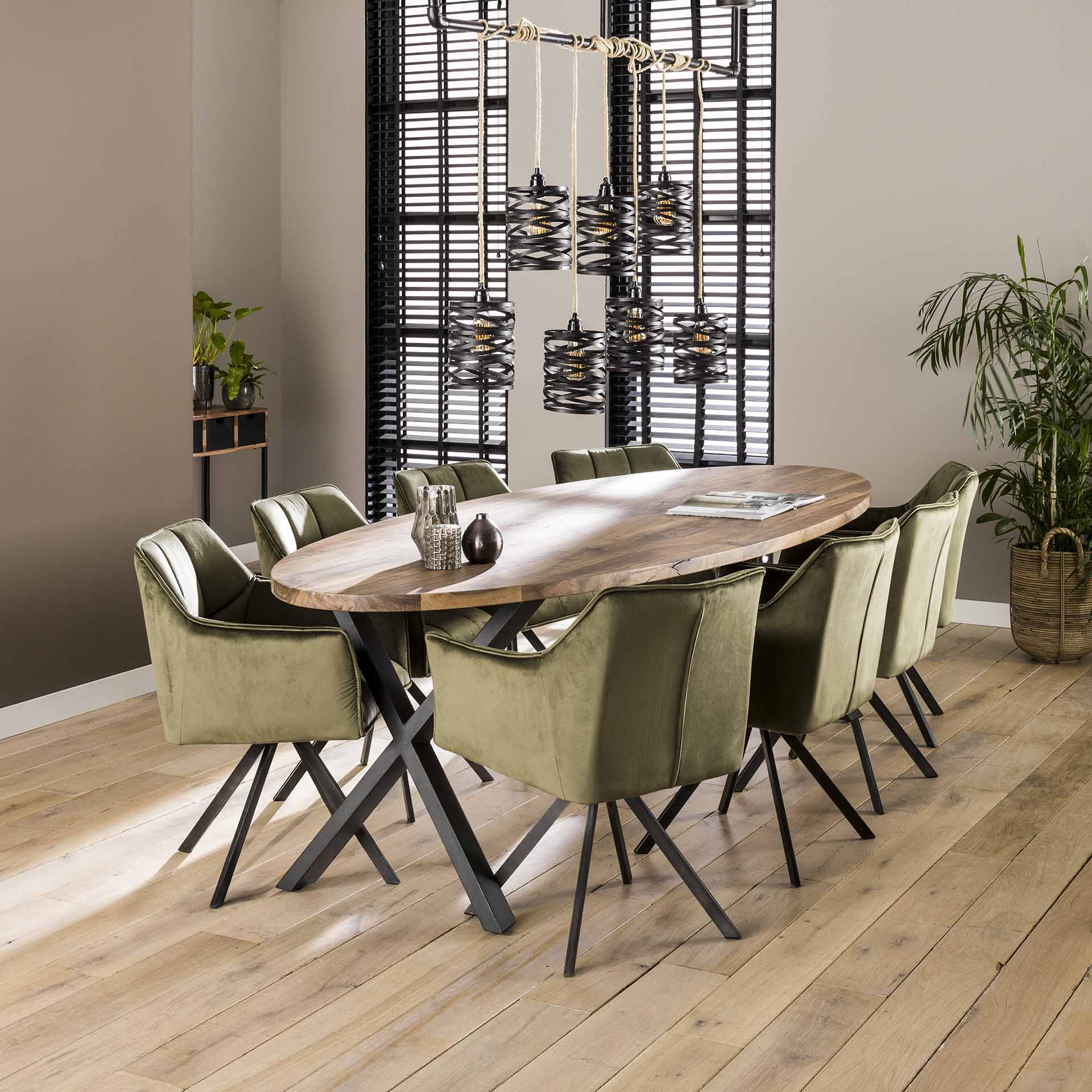 Eetkamerstoel Vantage - Grijs - Velvet - Draaibaar