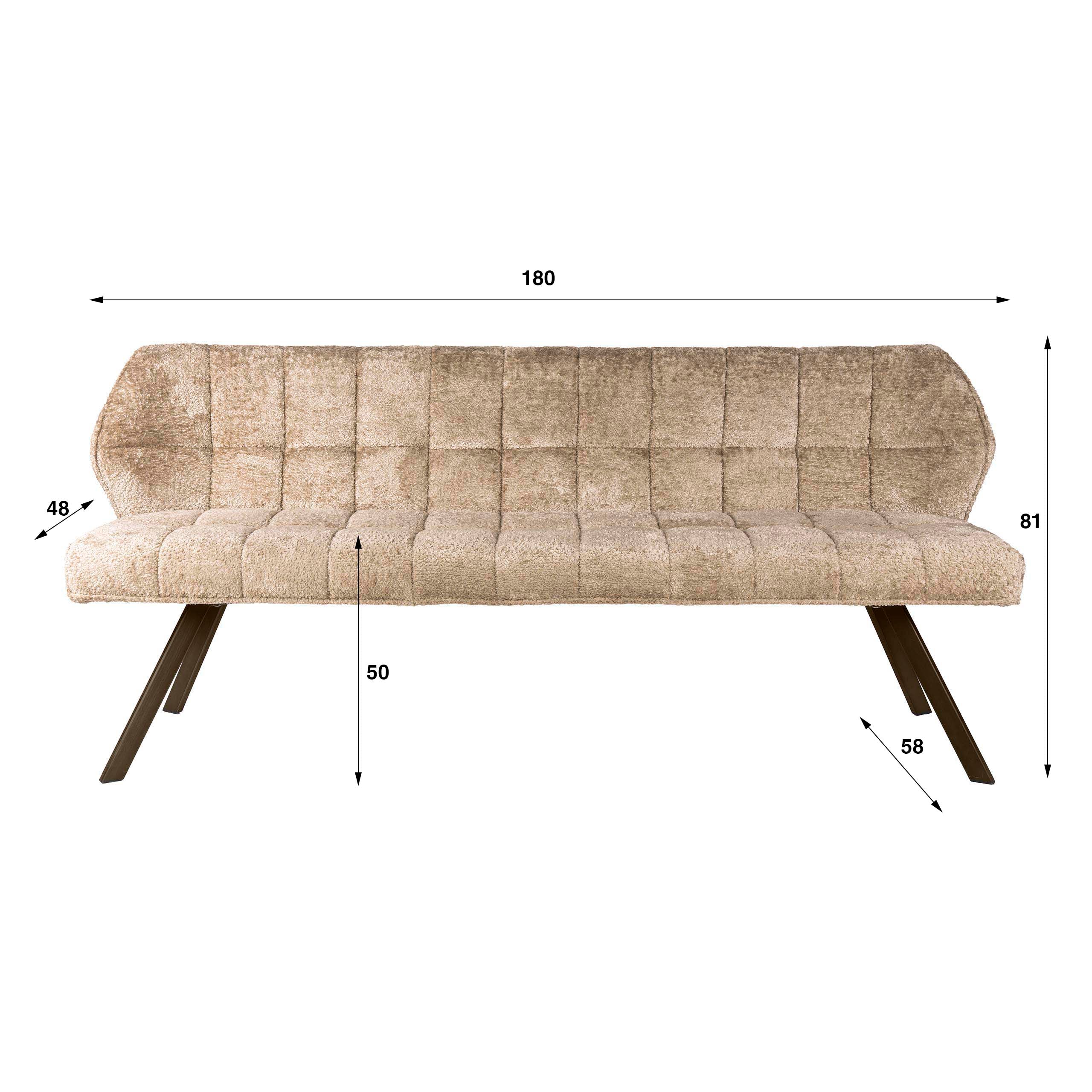 Eetkamerbank Vantage - Beige - Savelle Stof - 180 cm
