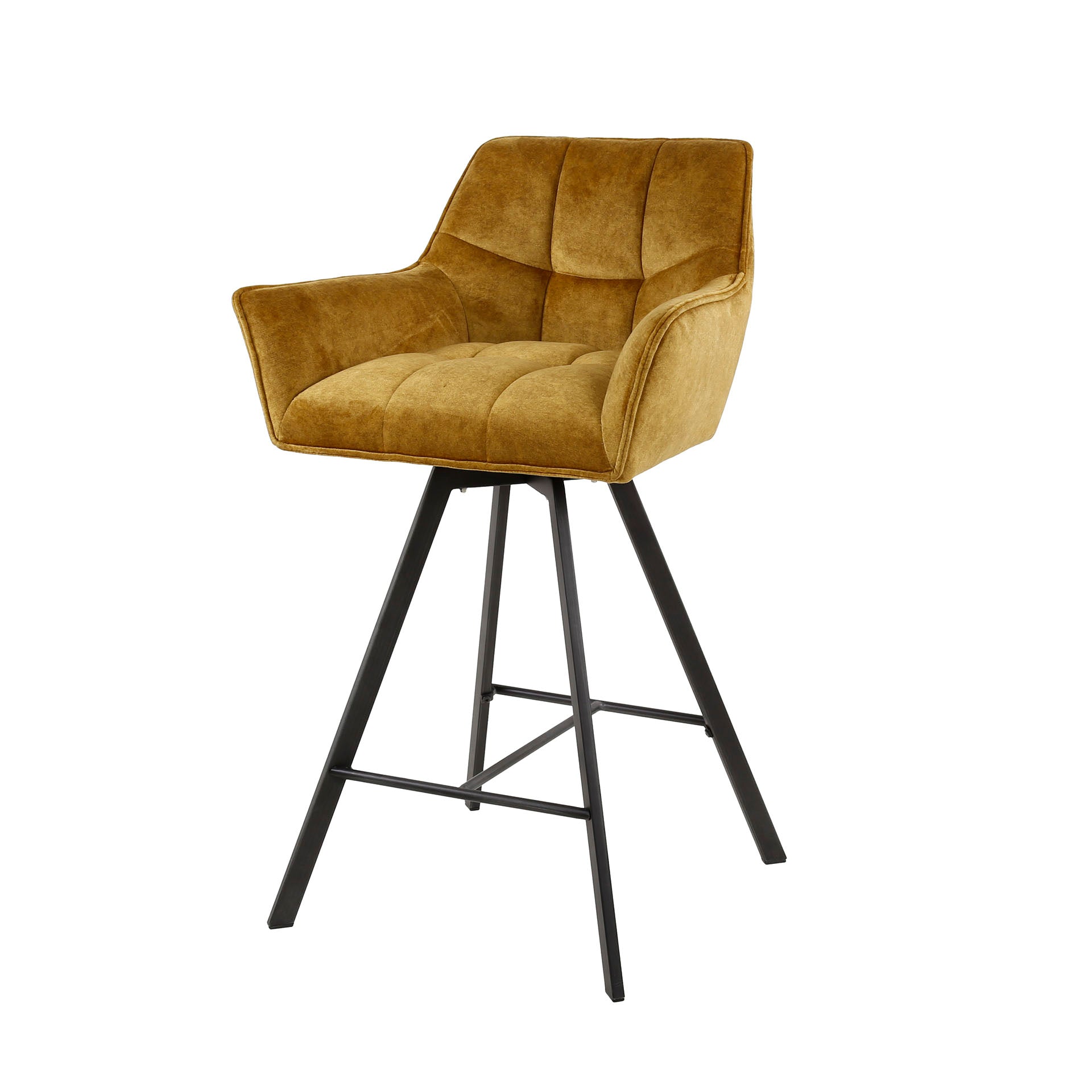 Barstoel Vantage - Goud - Velvet - Draaibaar