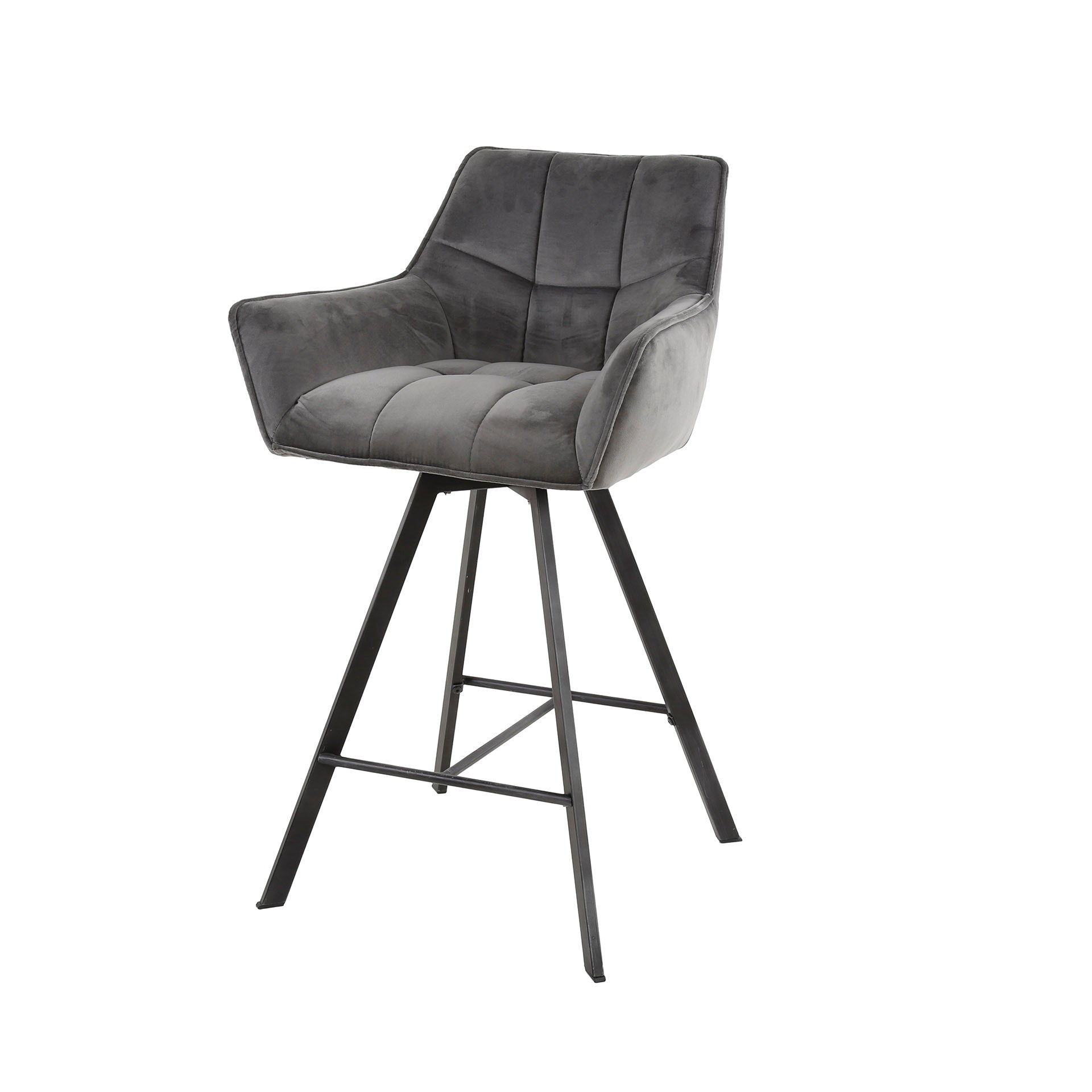 Barstoel Vantage - Antraciet - Velvet - Draaibaar