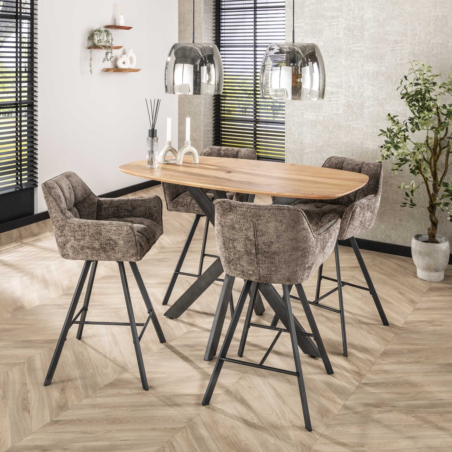 Barstoel Vantage - Taupe - Renegade Stof - Draaibaar