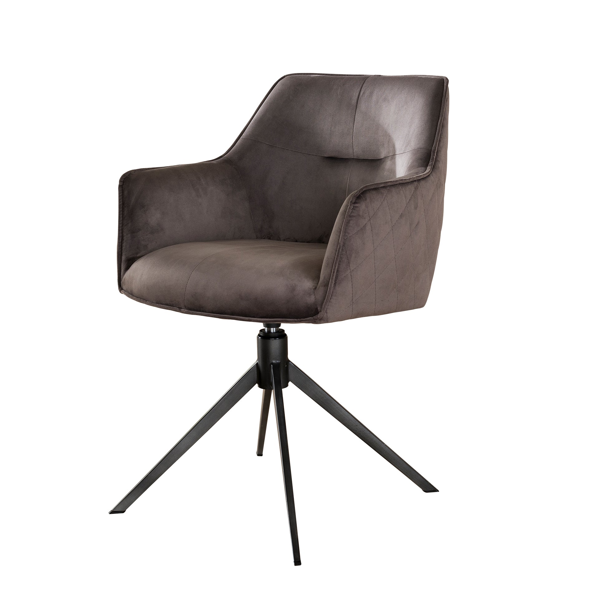 Eetkamerstoel Pure - Antraciet - Velvet - Draaibaar