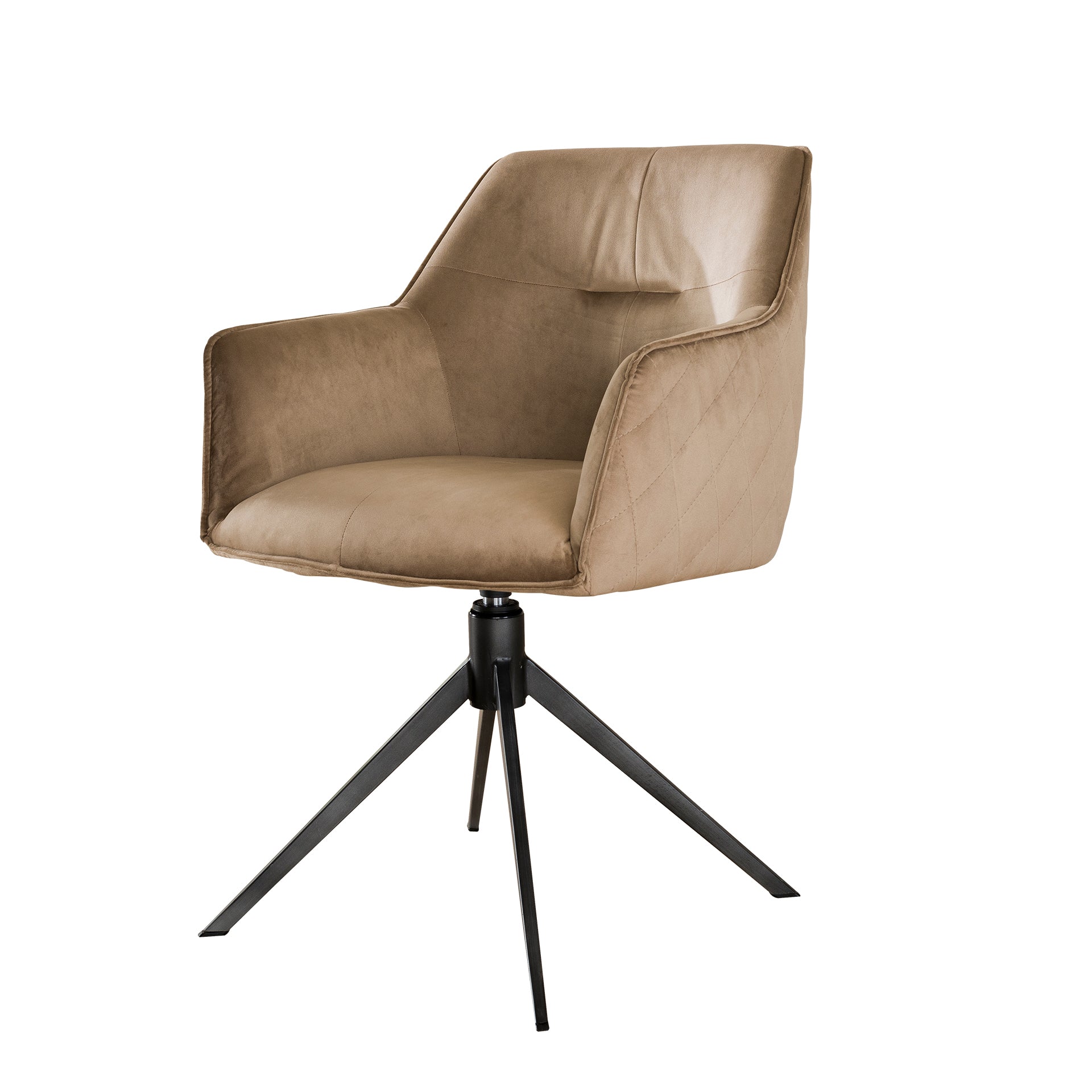 Eetkamerstoel Pure - Champagne - Velvet - Draaibaar