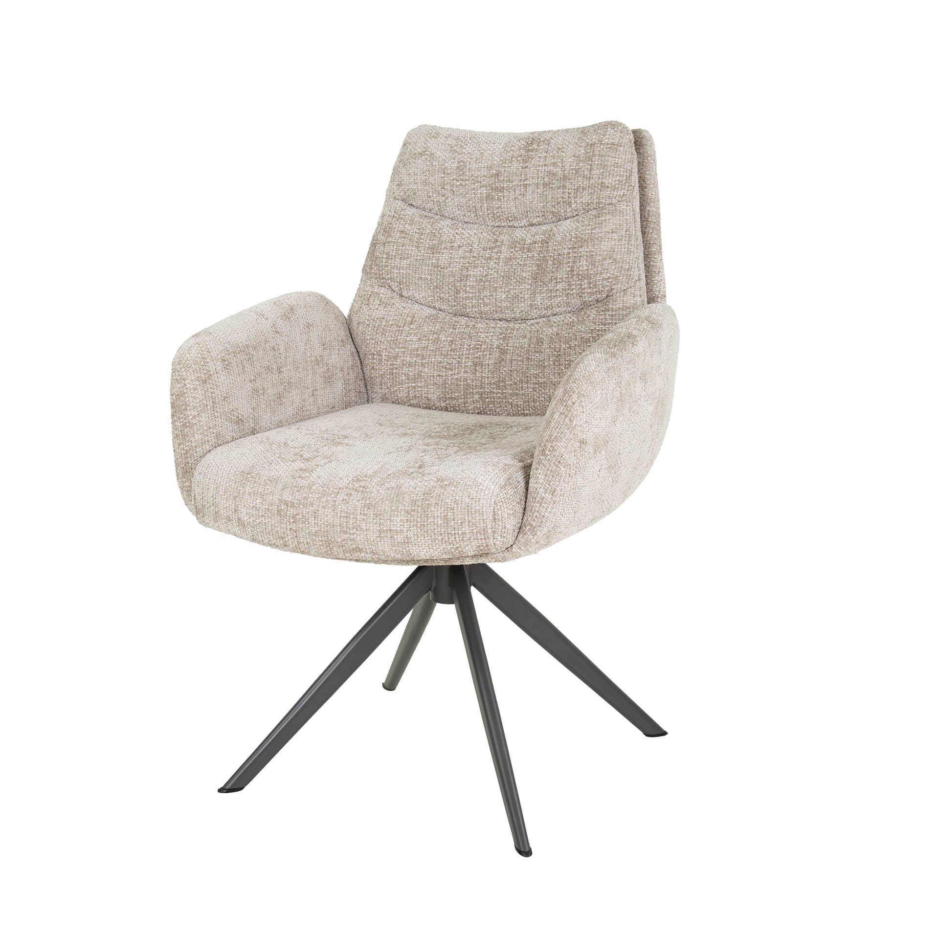 Eetkamerstoel Gusto - Beige - Renegade Stof - Draaibaar
