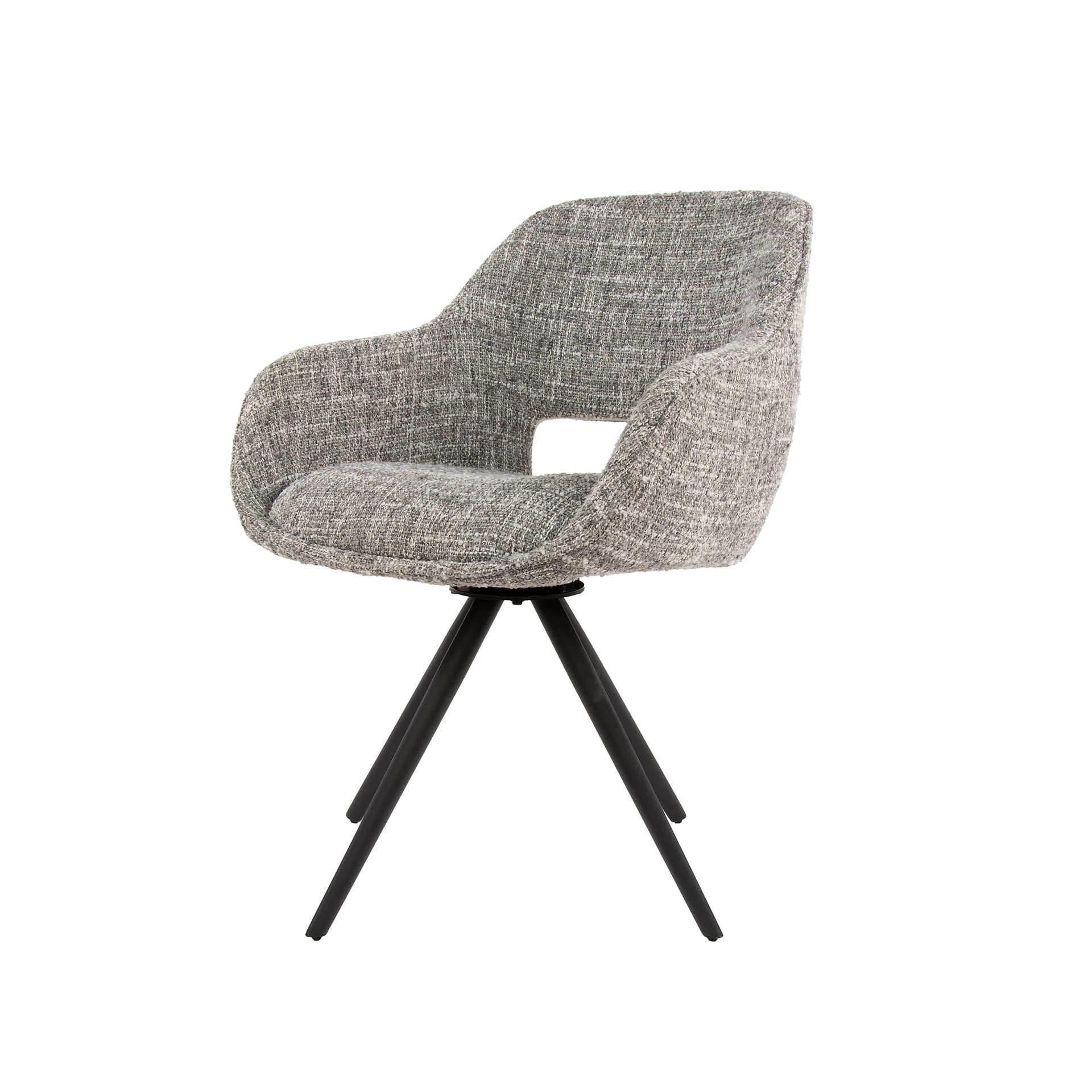 Eetkamerstoel Aurelia - Grijs - Renegade Stof - Draaibaar