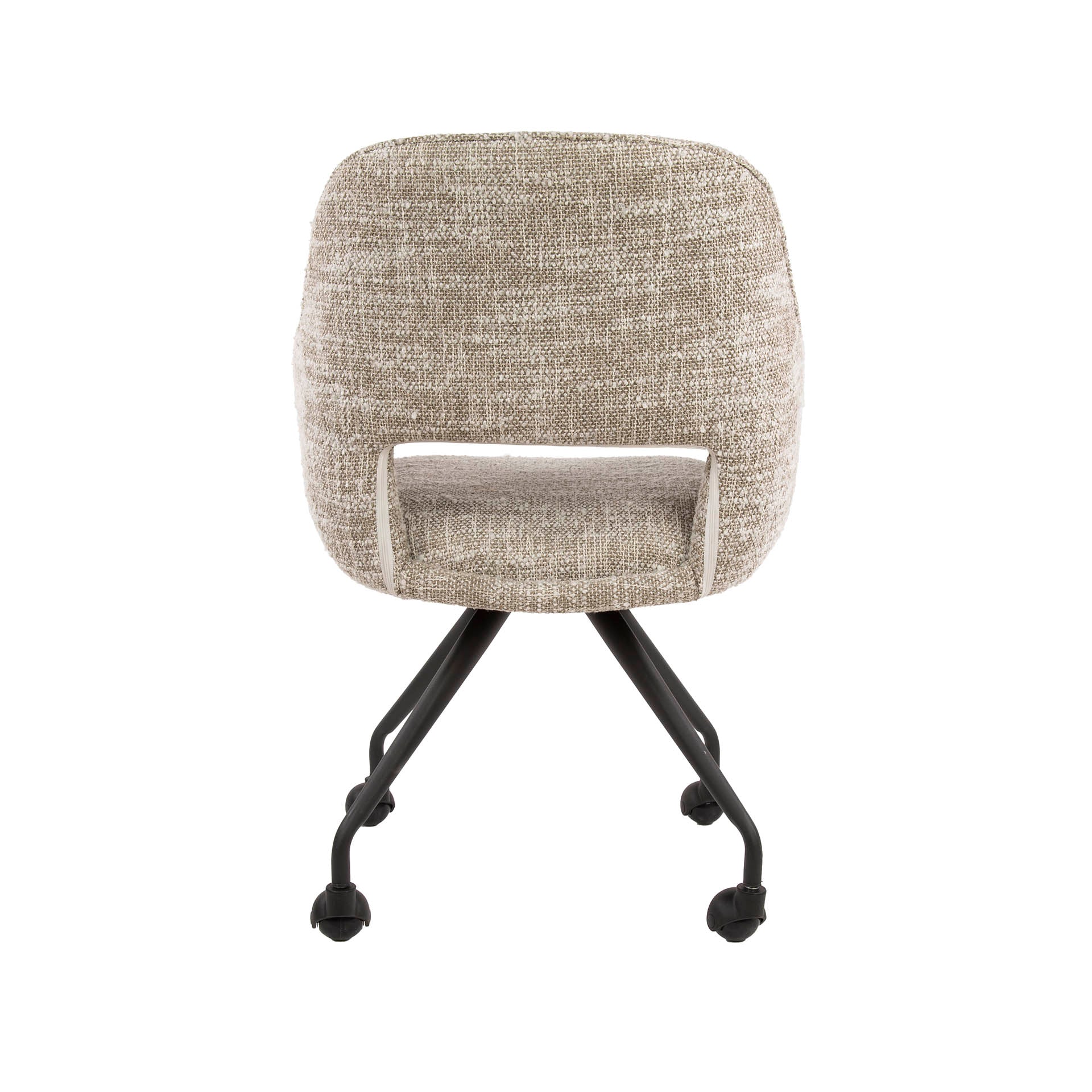 Eetkamerstoel Aurelia - Beige - Renegade Stof - Met Wieltjes