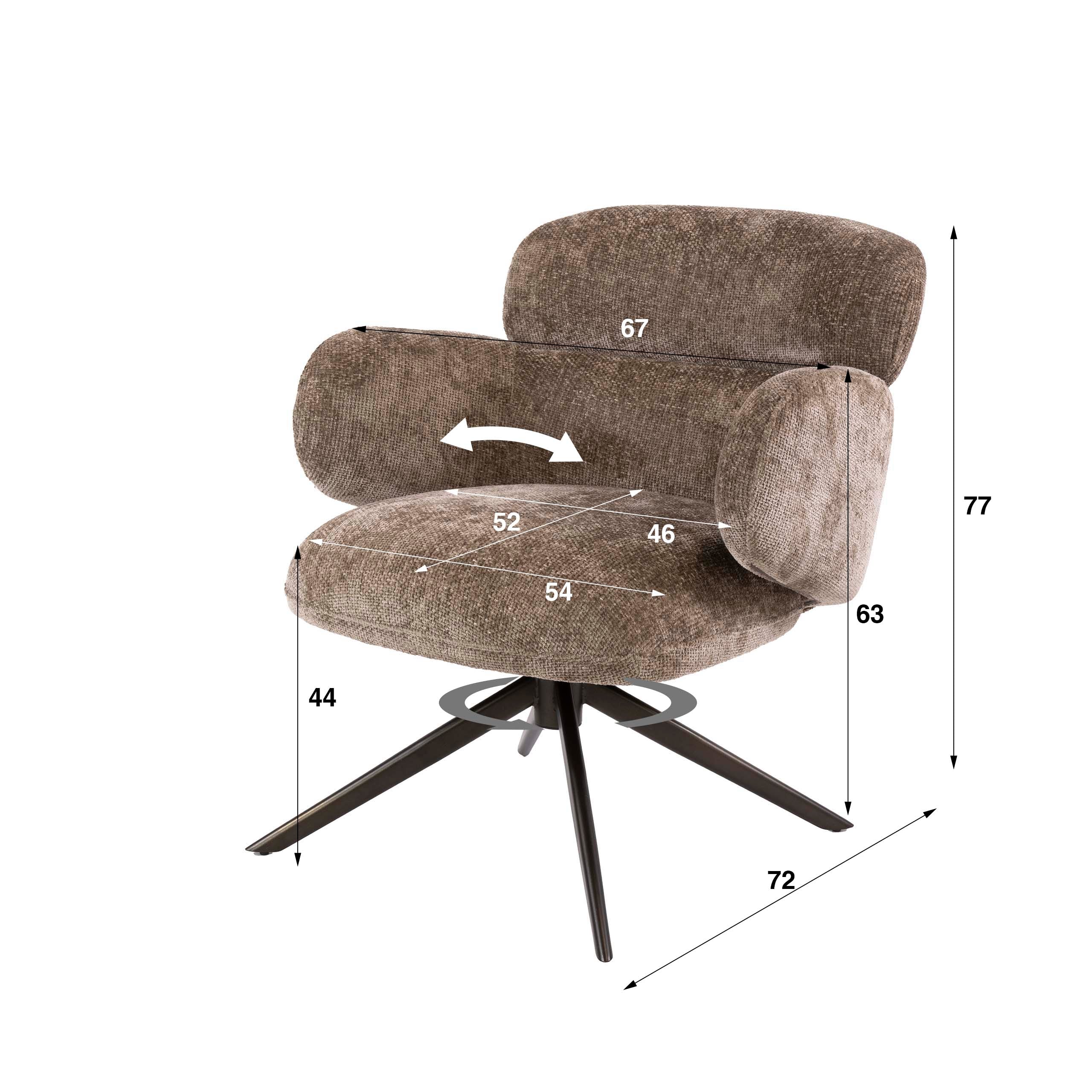 Draaifauteuil Misano - Champagne - Renegade Stof - Pocketvering