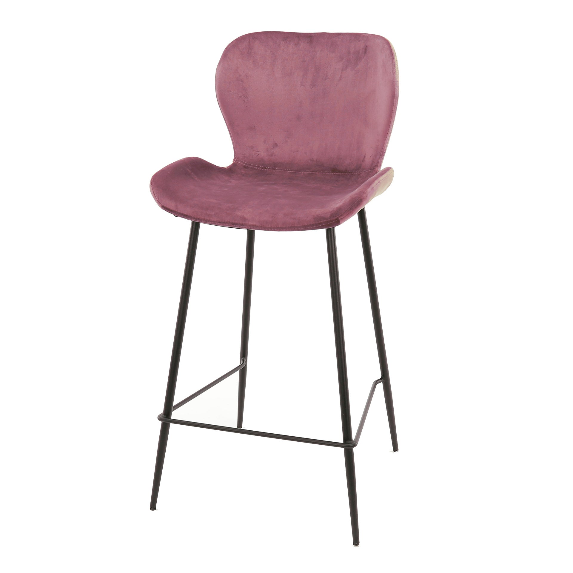Barstoel Sapphire - Roze - Velvet