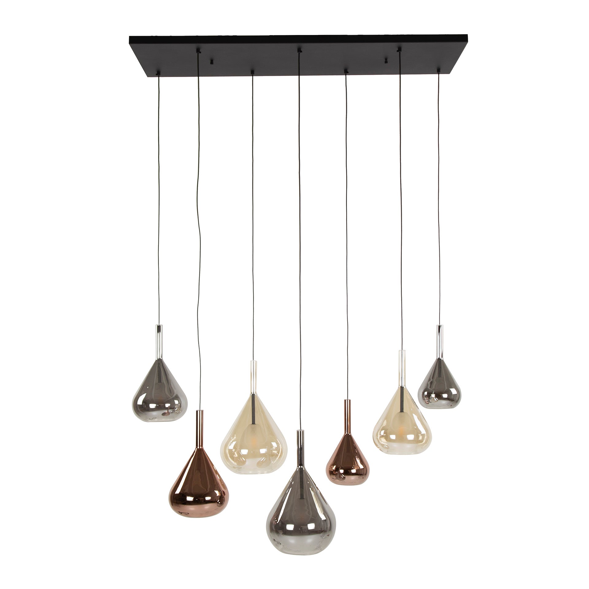 Hanglamp Raindrop - 7-lichts - Amber Mix - Glas