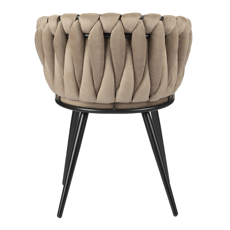 Eetkamerstoel Kristy - Taupe - Velvet