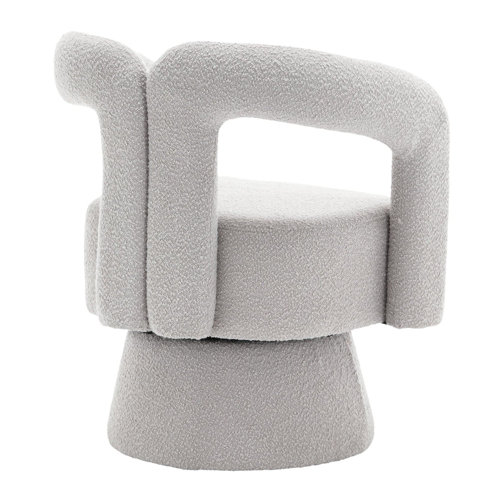 Fauteuil Nivaro - Grijs - Draaibaar - Bouclé - Teddystof