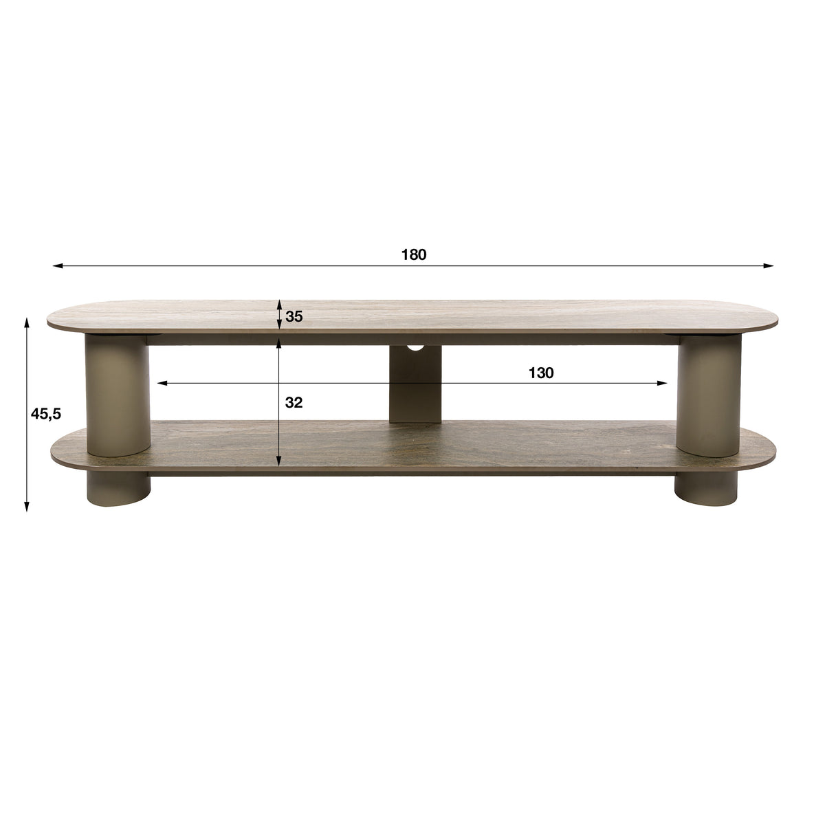 TV-Meubel Darivo Beige 3D Travertinlook 180 cm maatvoering Meubelista