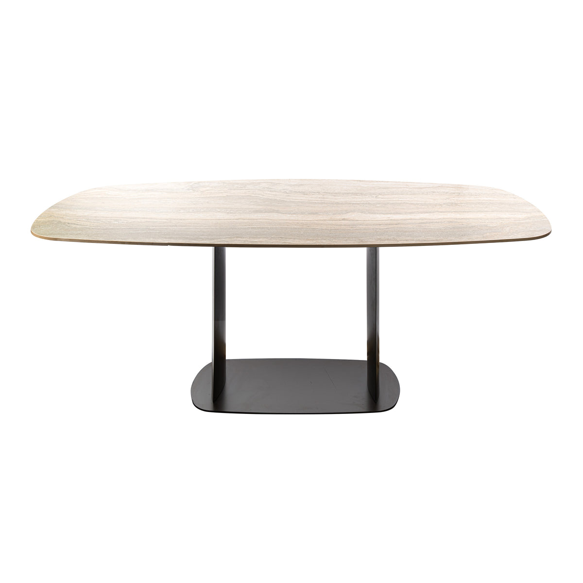 Eettafel Dunela Beige 3D Travertinlook 215 cm Deens Ovaal vrijstaand product Meubelista