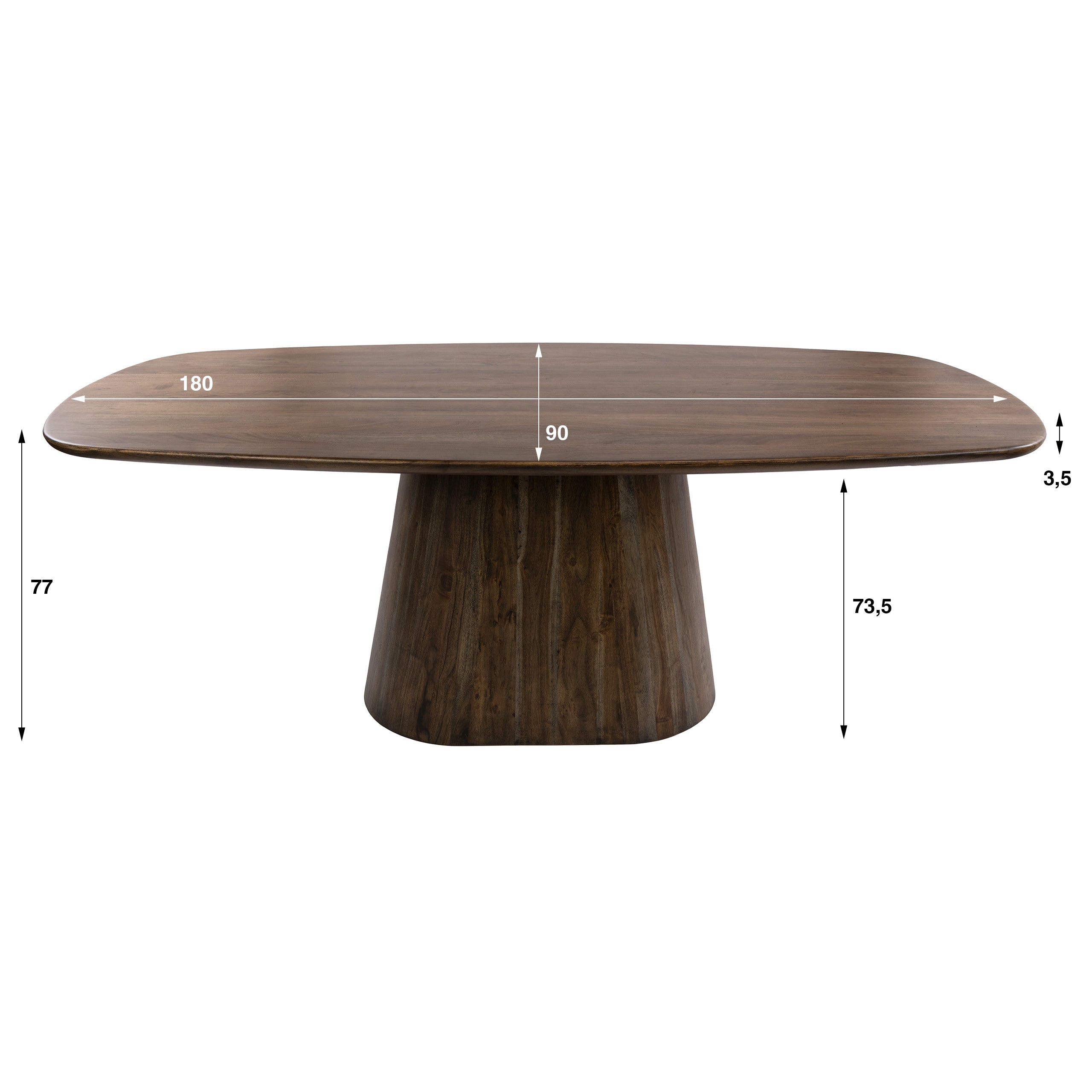 Eettafel Wakumi - Deens Ovaal - Acaciahout - 180 cm