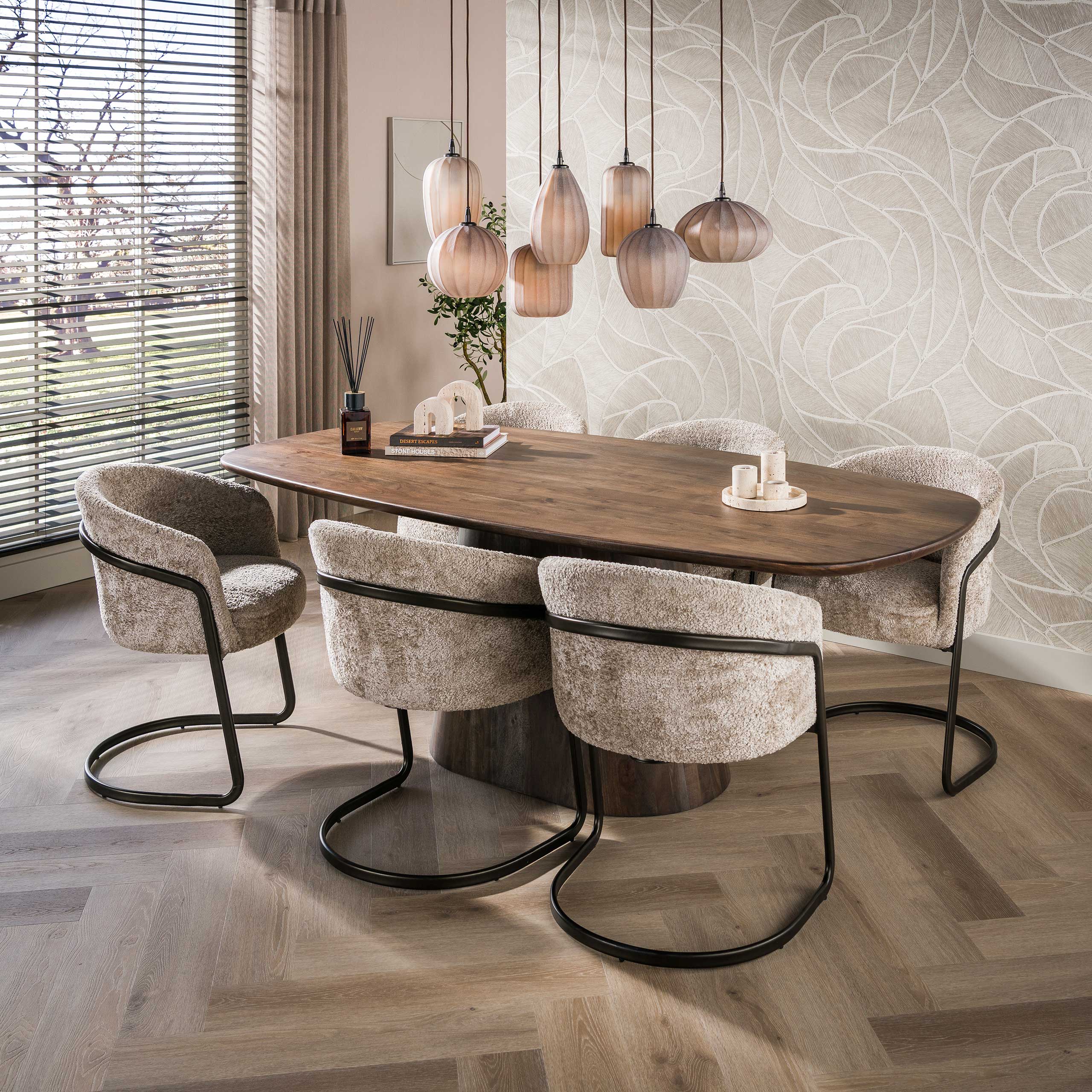 Eettafel Wakumi - Deens Ovaal - Acaciahout - 215 cm