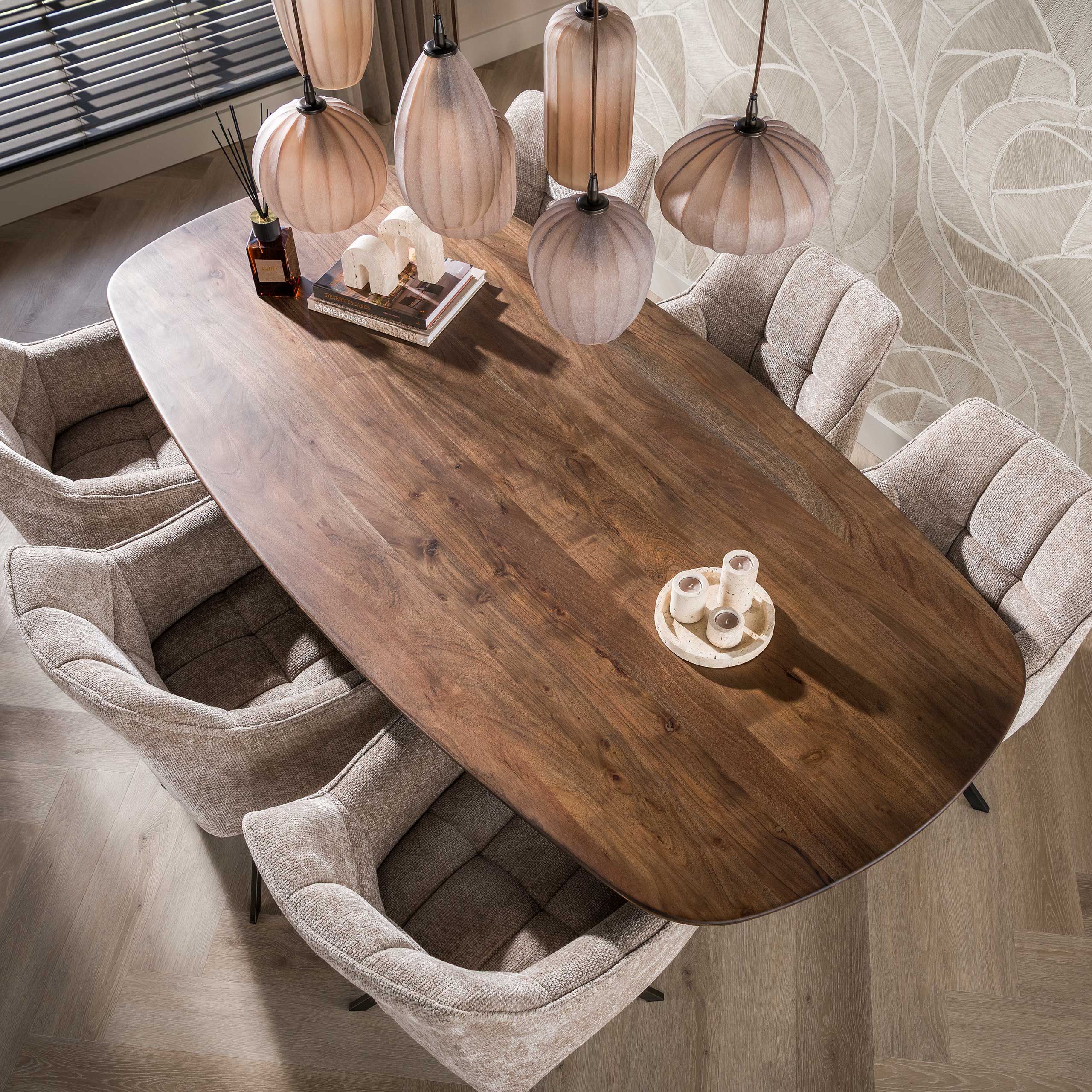 Eettafel Wakumi - Deens Ovaal - Acaciahout - 215 cm