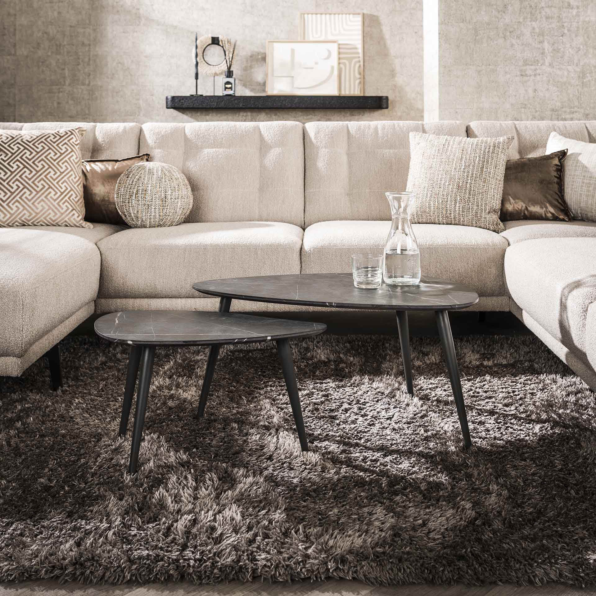 Salontafel Jess - Organisch - Keramisch Melamine - Set van 2