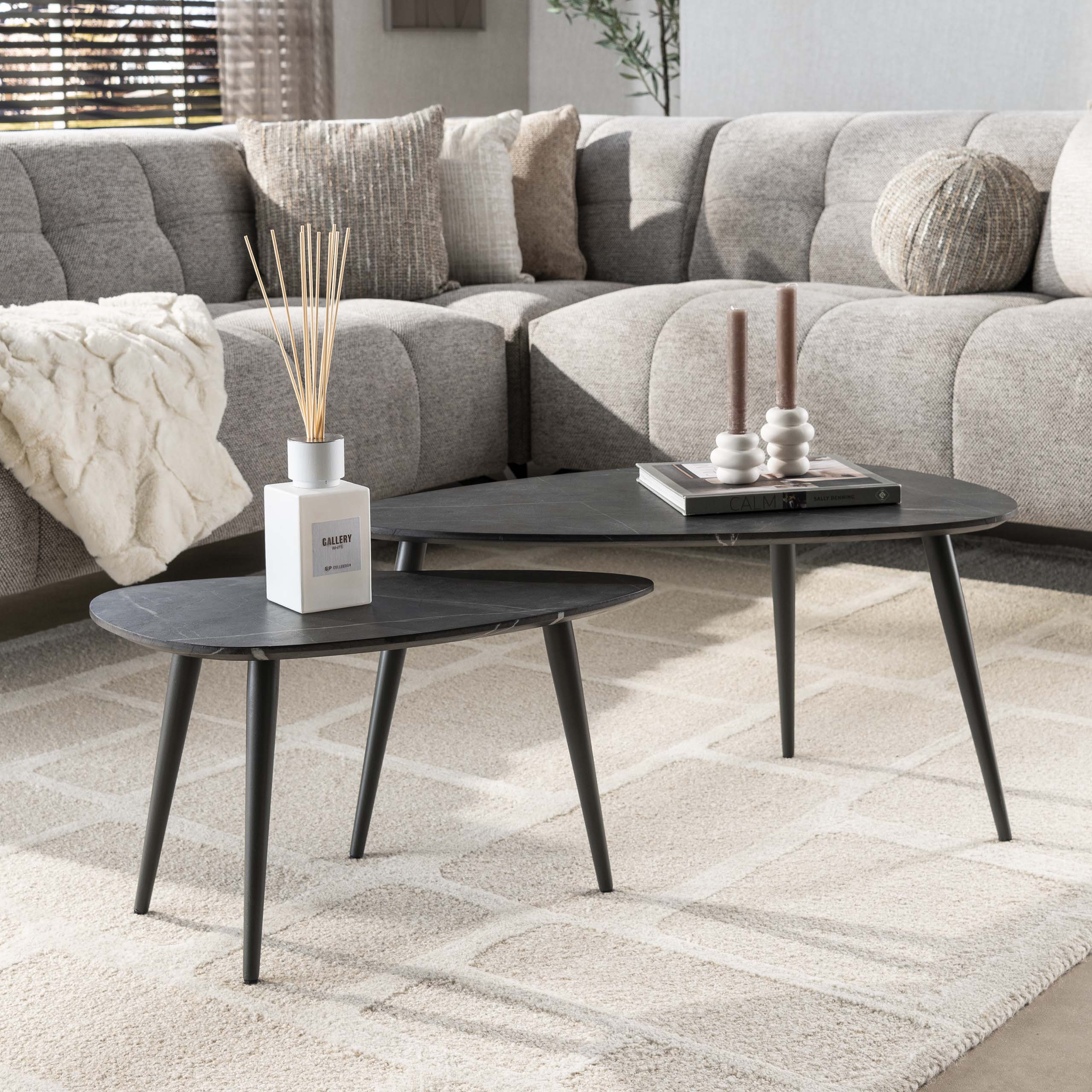 Salontafel Jess - Organisch - Keramisch Melamine - Set van 2