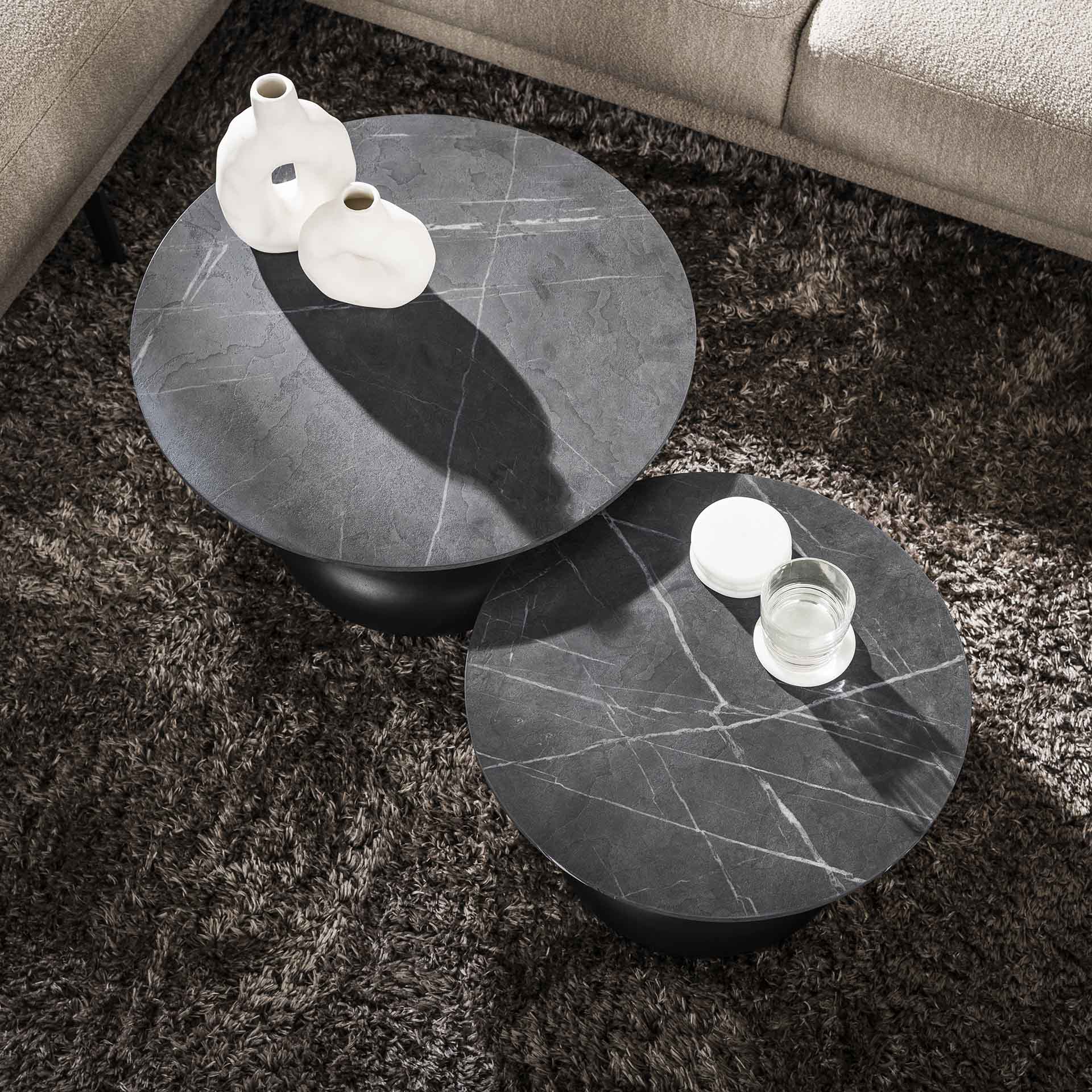 Salontafel Chalie - Zwart - Melamine - Set van 2