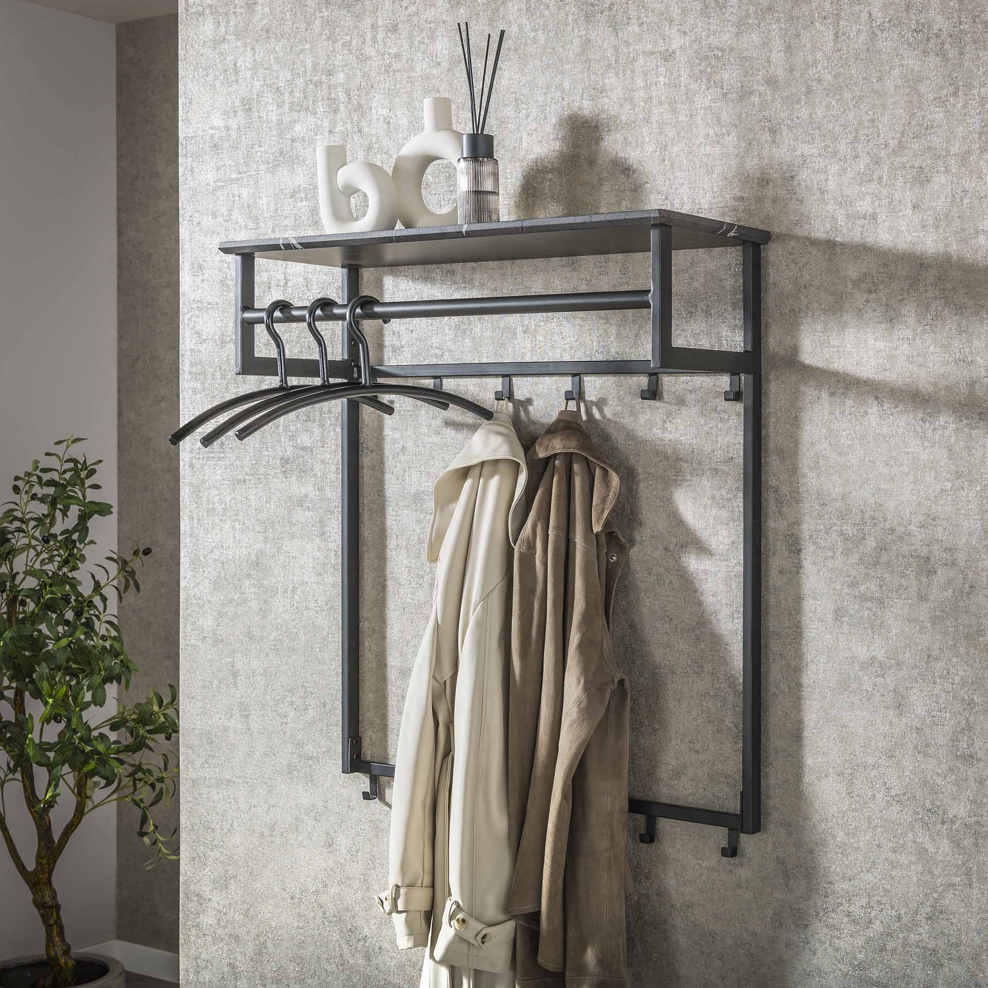 Kapstok Sandy - Keramiek Look - 12 haken - 80 cm