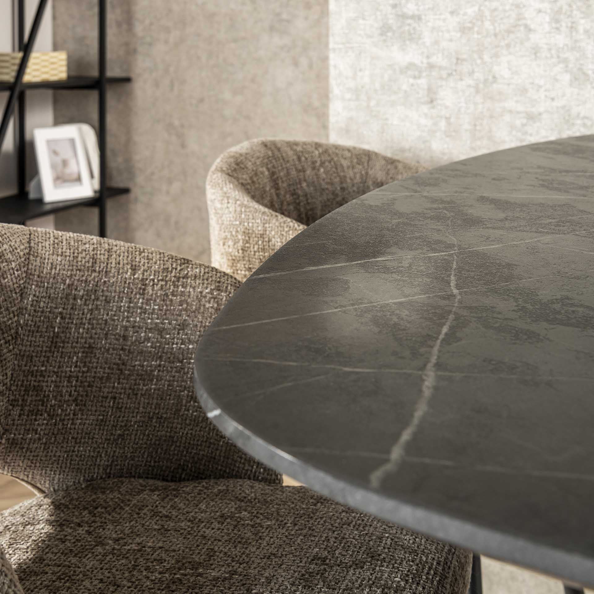 Bartafel Travis - Zwart - Keramisch Melamine - 140 cm