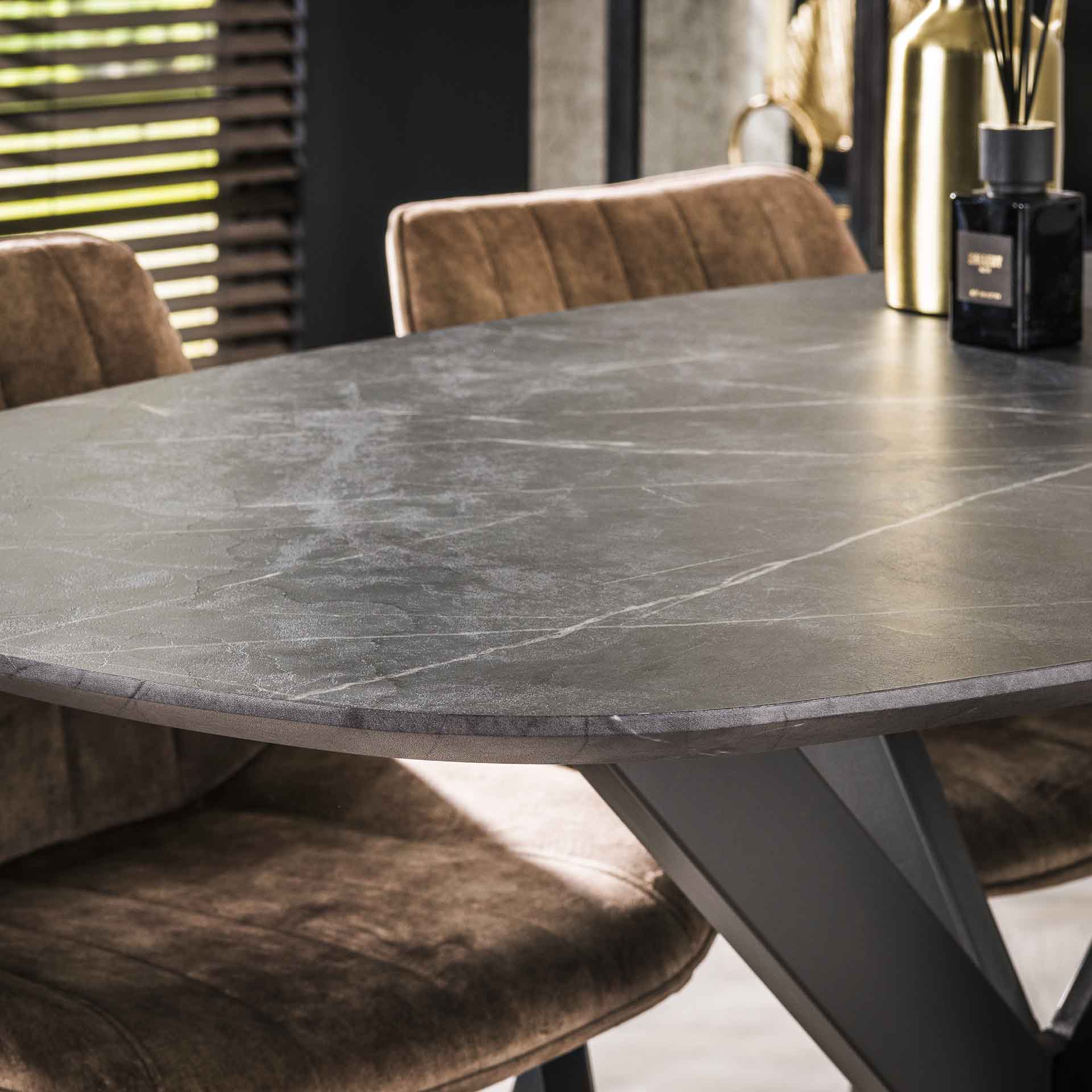 Bartafel Travis - Zwart - Keramisch Melamine - 140 cm