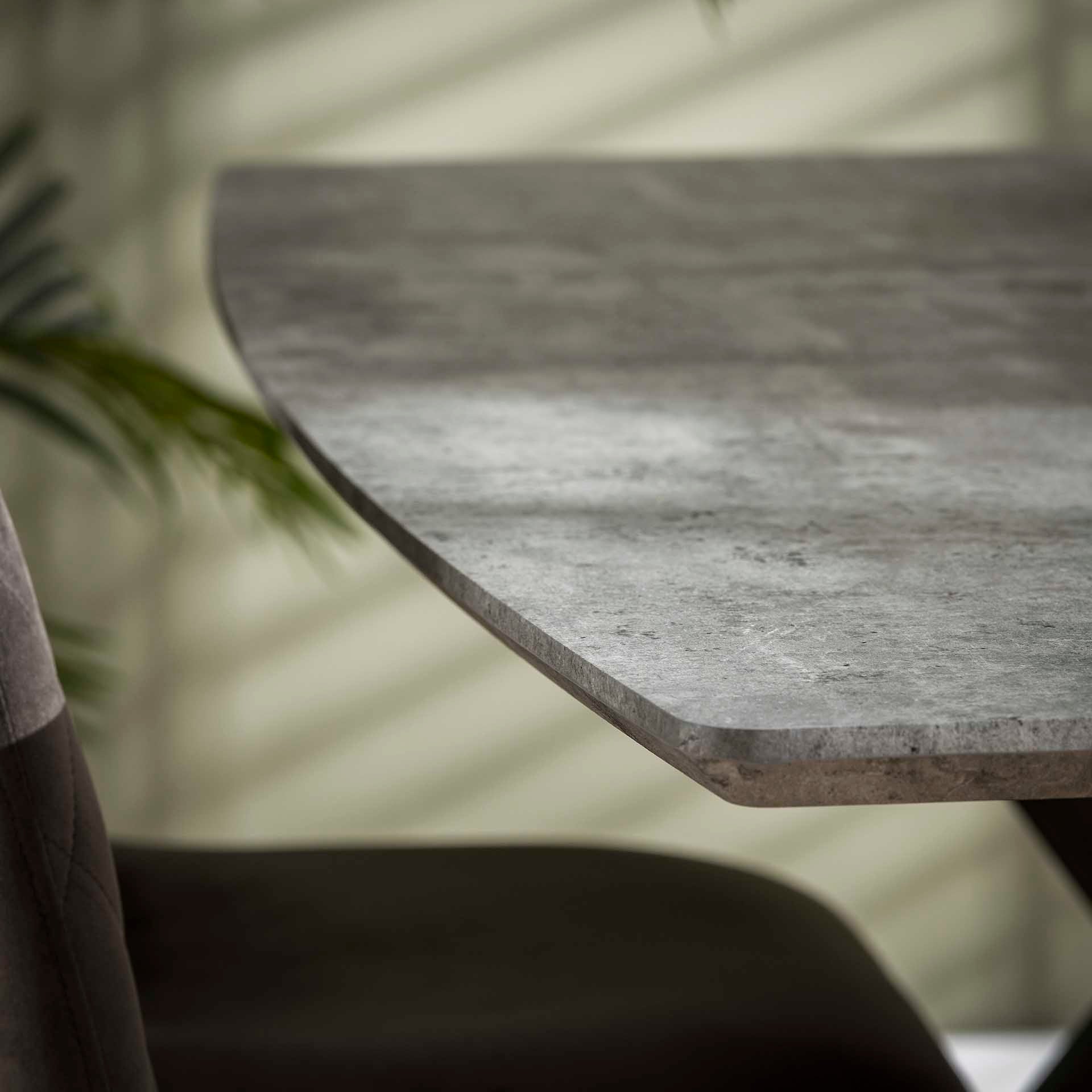 Eettafel Ash - Ovaal - MDF - 160 cm - Betonlook