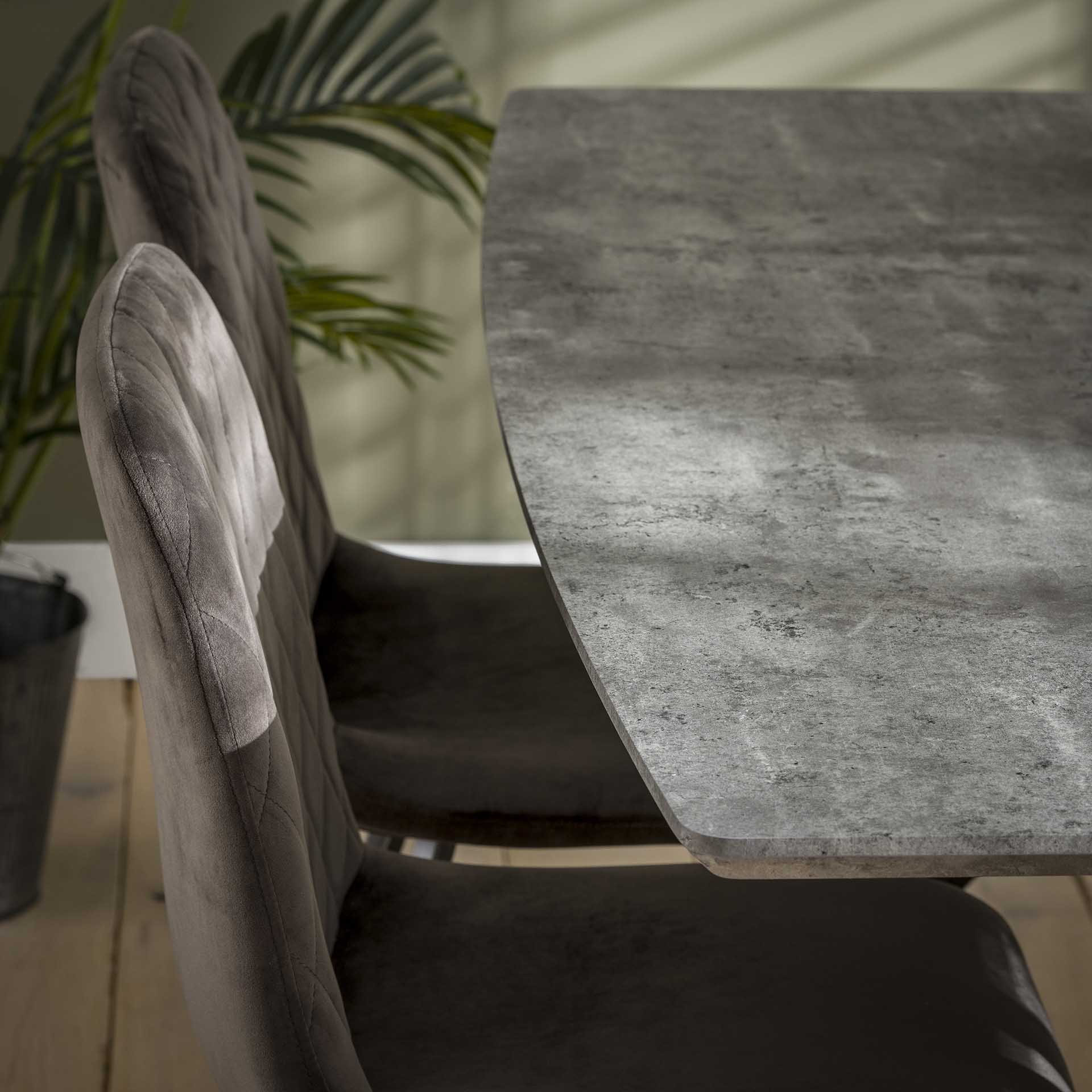 Eettafel Ash - Ovaal - MDF - 160 cm - Betonlook