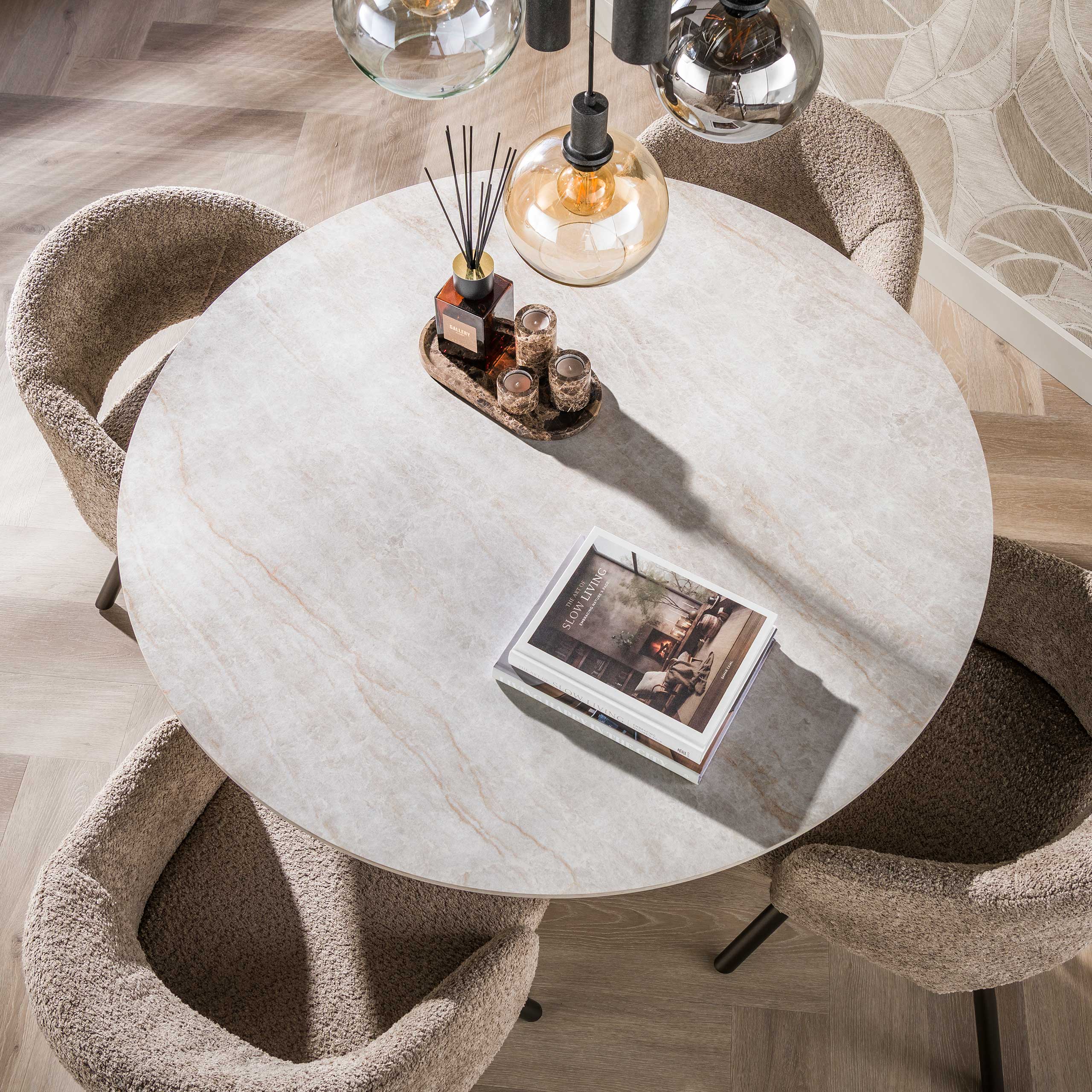 Eettafel Solune - Ivoor - Rond - Taj Mahal - 120 cm