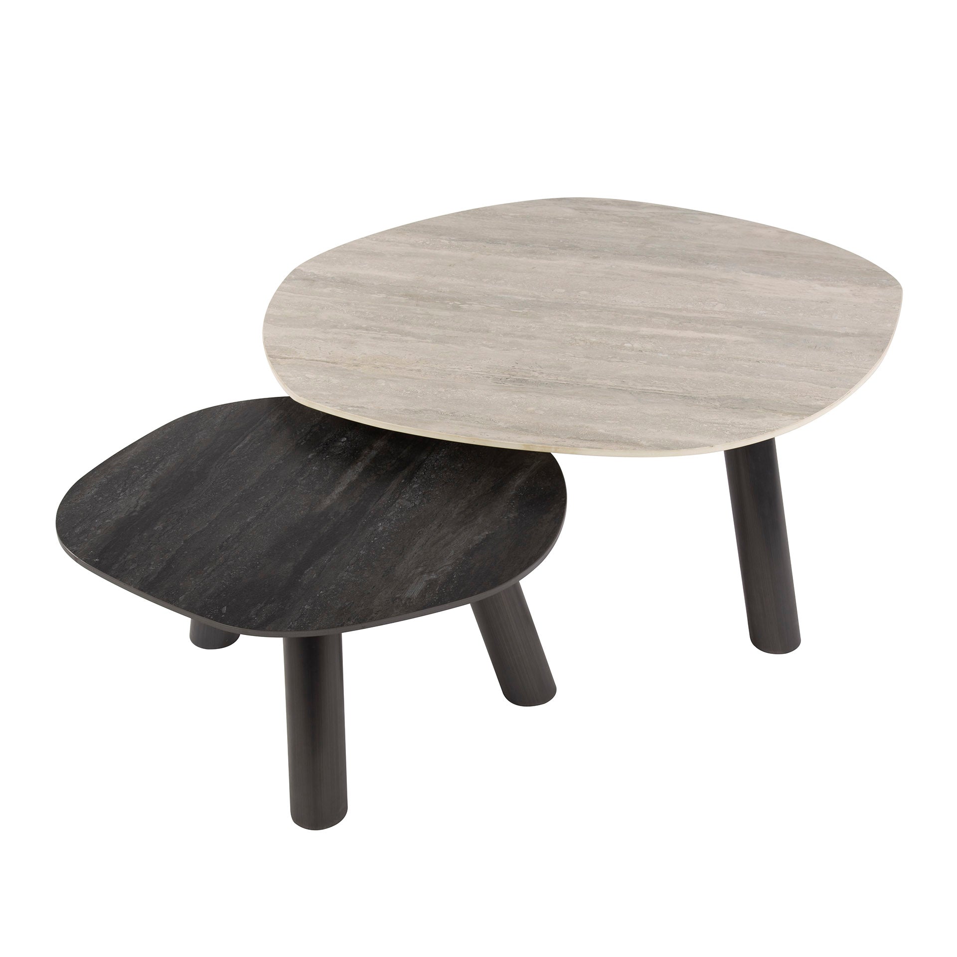 Salontafel Nuvra - Organisch - Keramisch Travertin - Set van 2