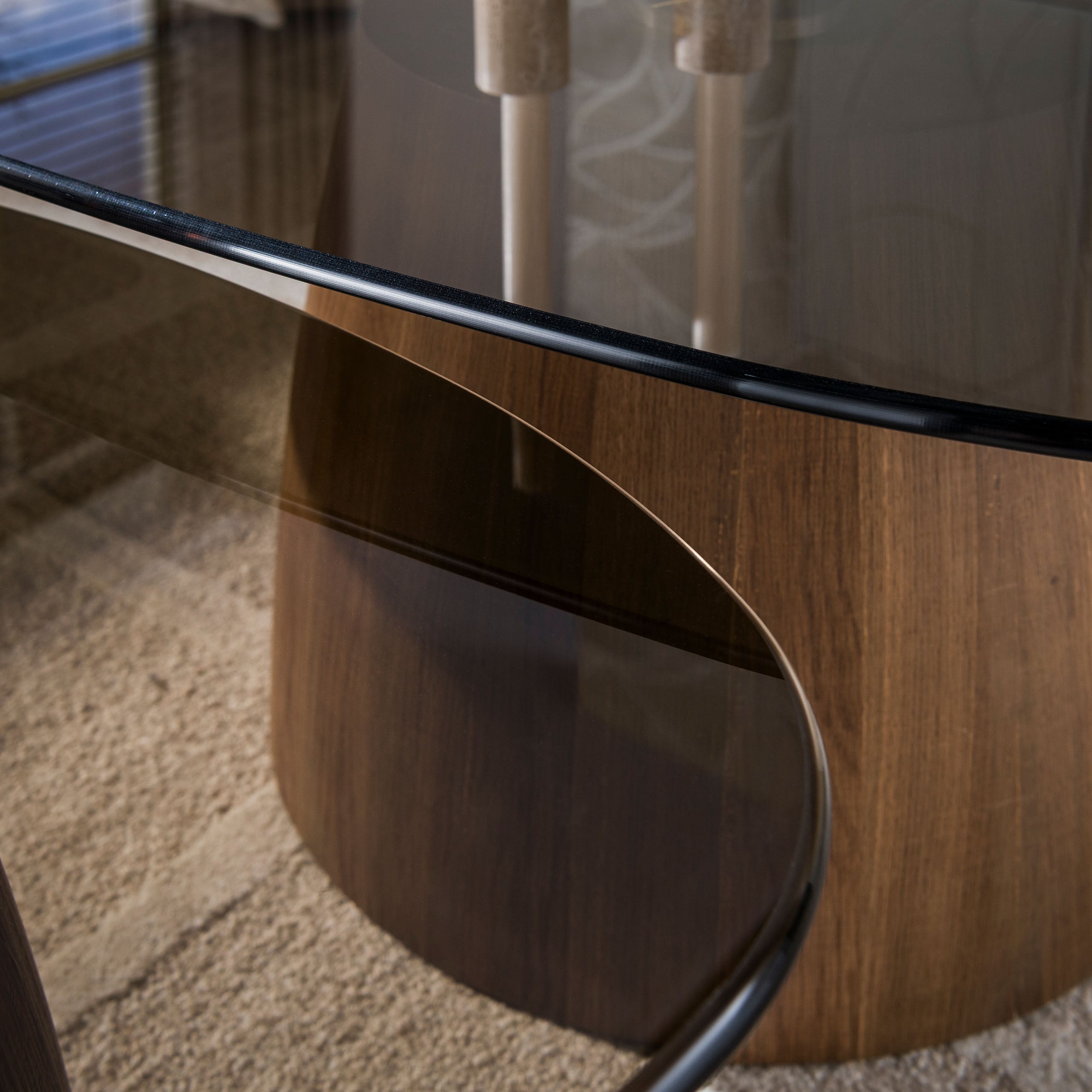 Salontafel Chiron - Organisch - Brons Glas - Set van 2