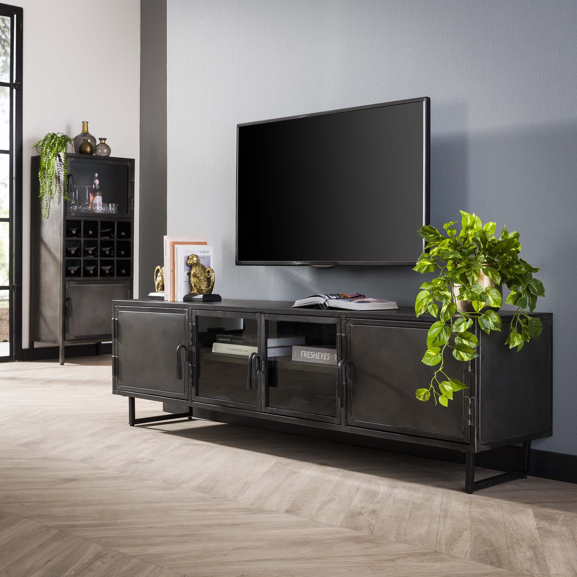 TV-meubel Cascade - Antraciet - Metaal