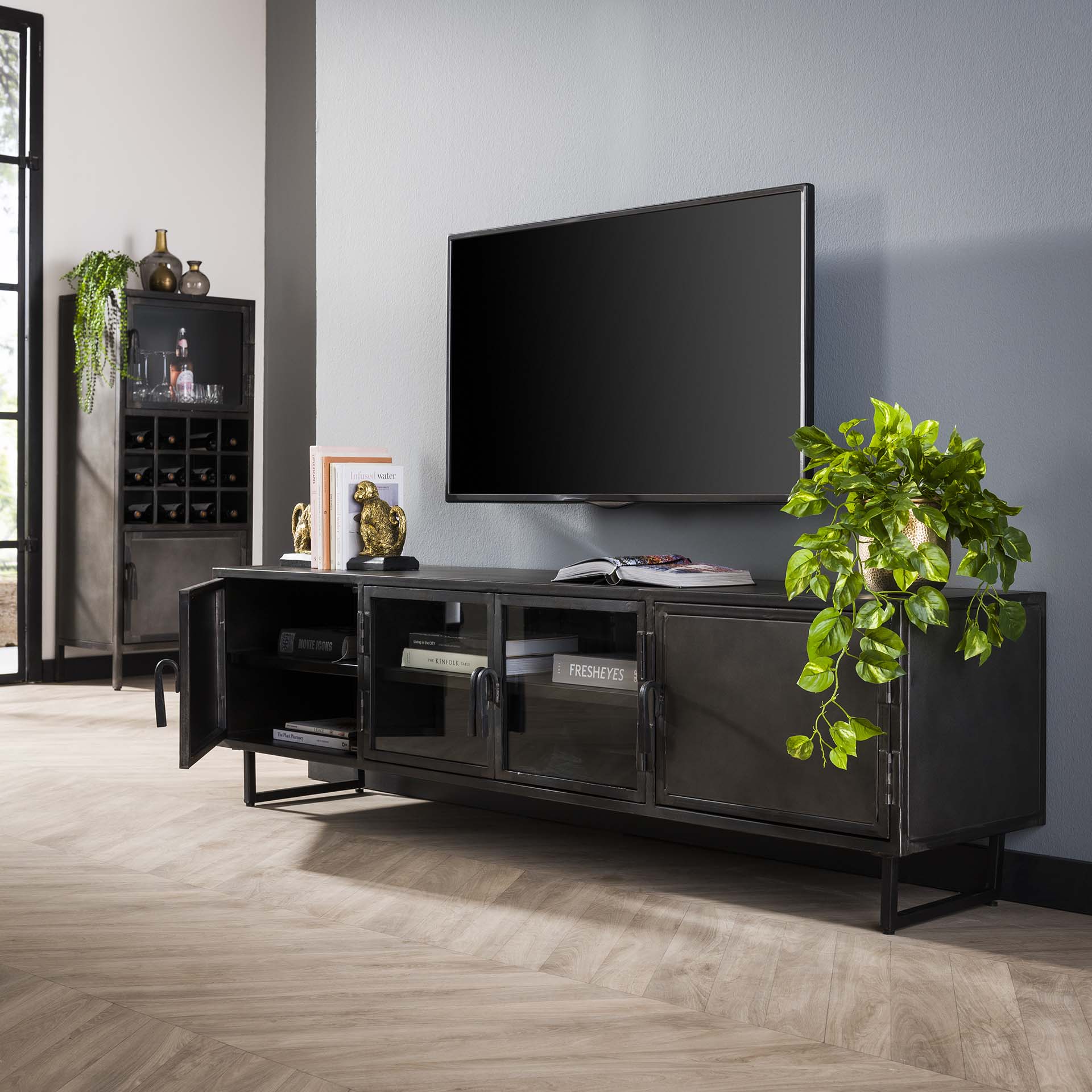 TV-meubel Cascade - Antraciet - Metaal