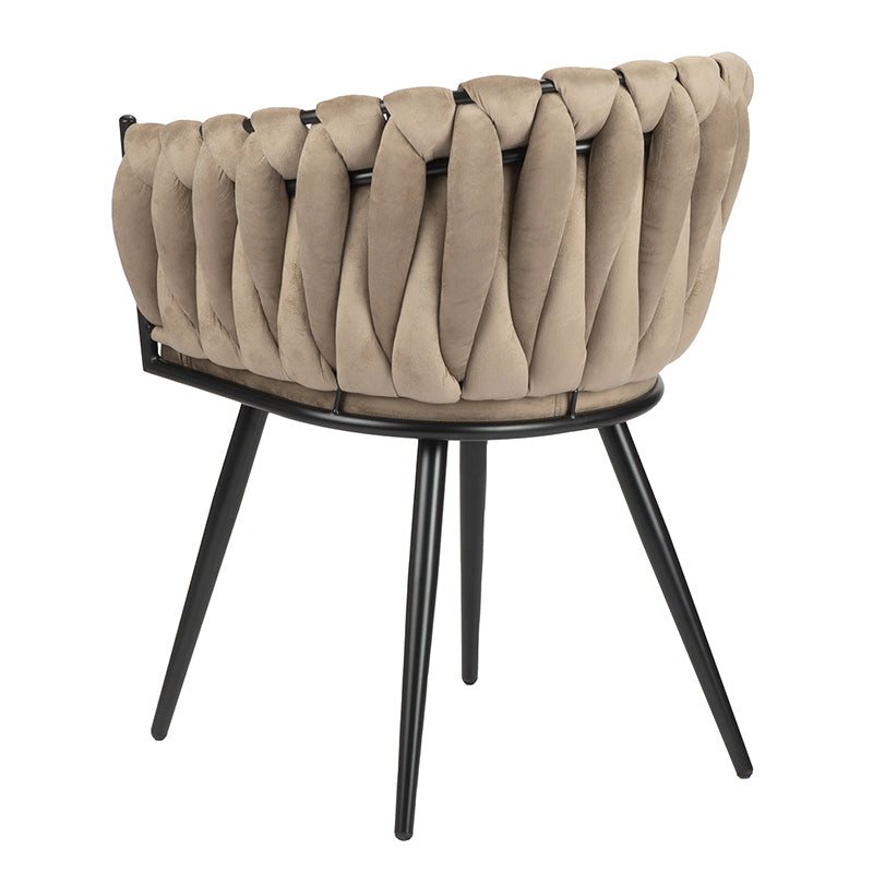 Eetkamerstoel Kristy - Taupe - Velvet