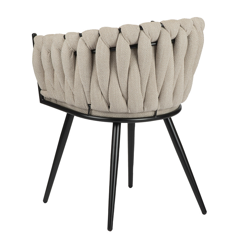 Eetkamerstoel Kristy - Beige - Linnen