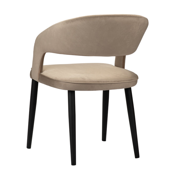 Eetkamerstoel Zara - Taupe - Velvet