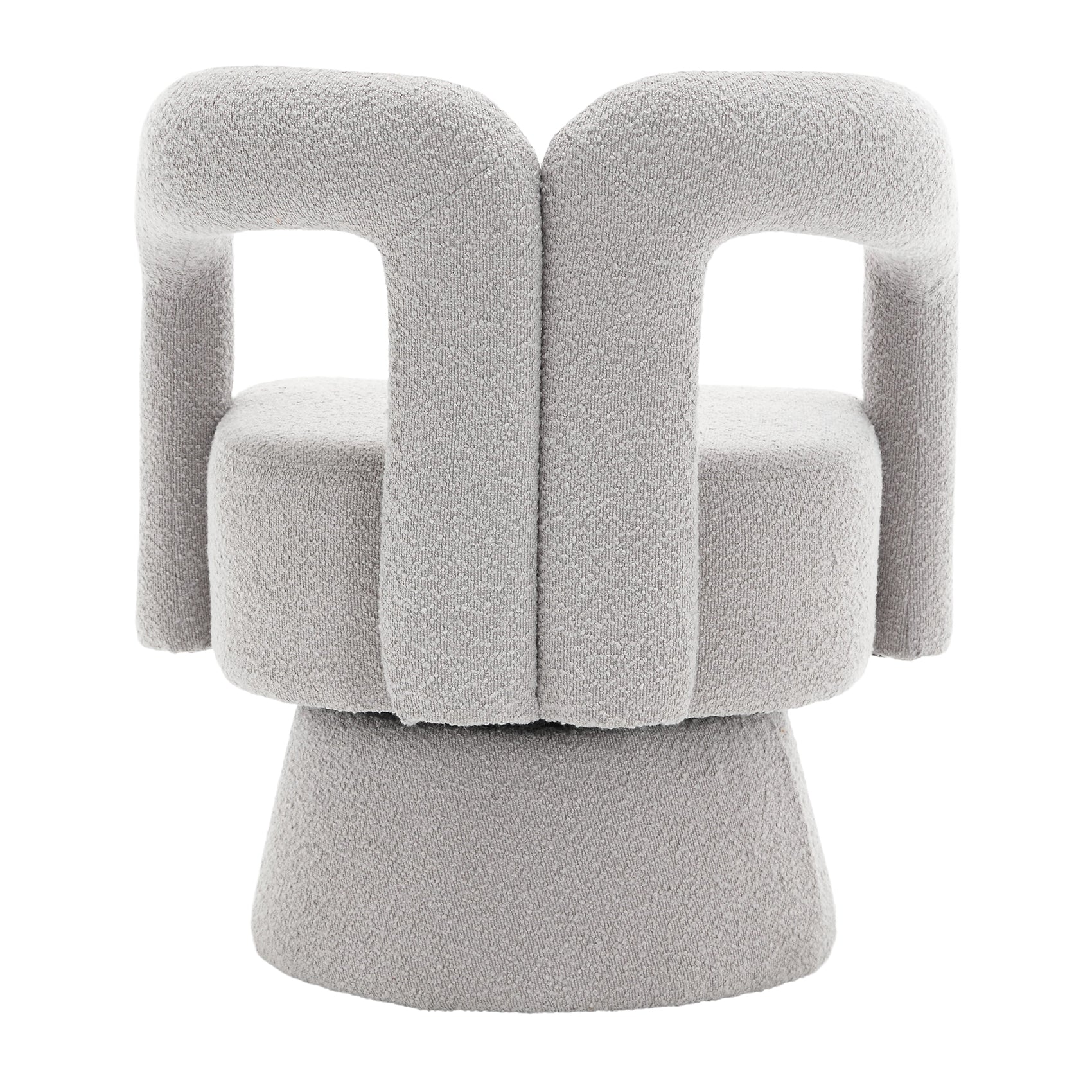 Fauteuil Nivaro - Grijs - Draaibaar - Bouclé - Teddystof