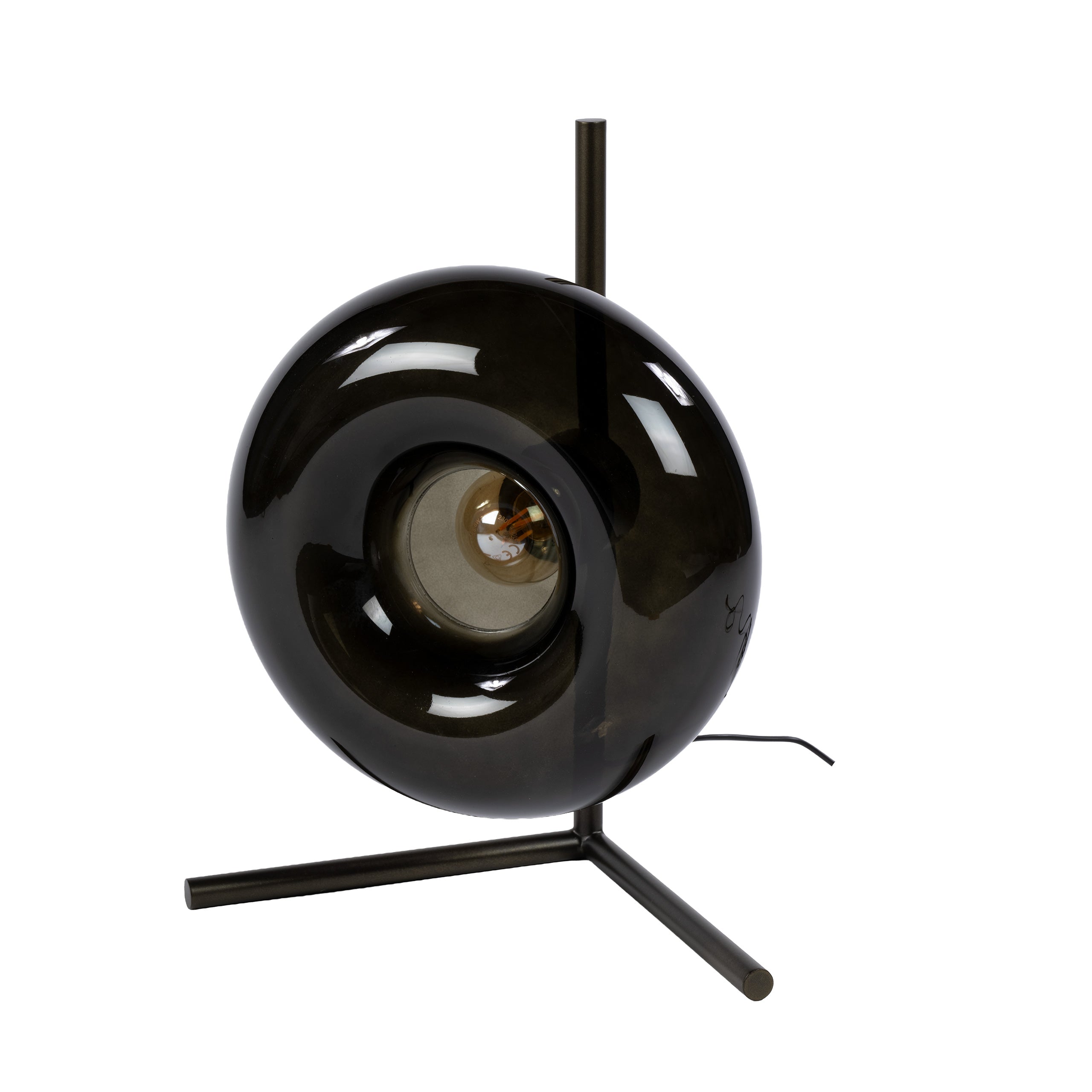 Tafellamp Donut - 1-lichts - Brons - Glas