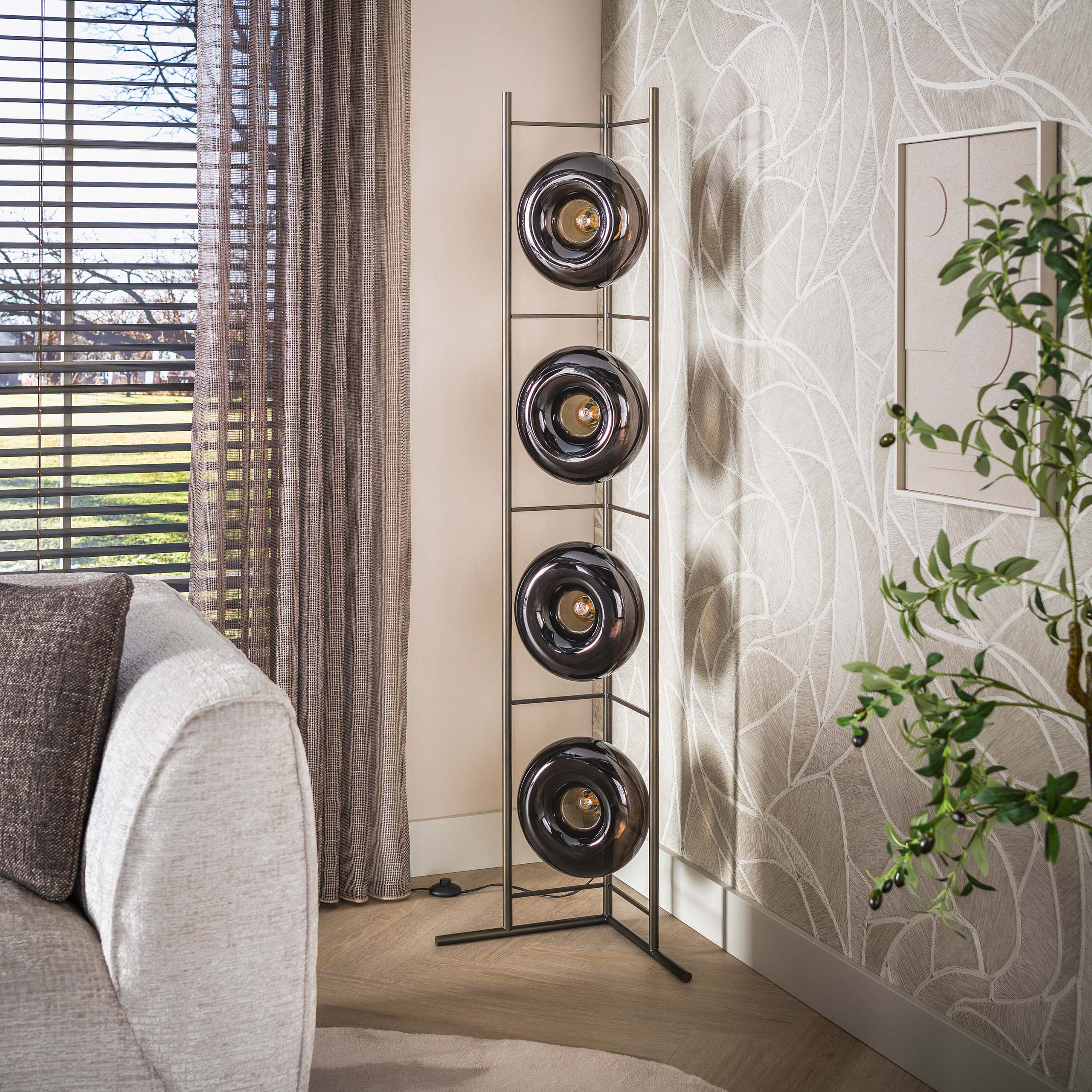 Vloerlamp Donut - Brons - Glas - 168 cm
