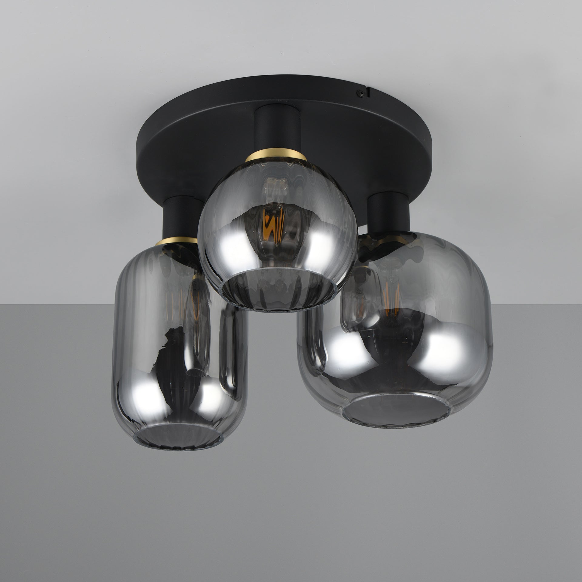 Plafondlamp Elyvo - 3-lichts - Chroom - Glas
