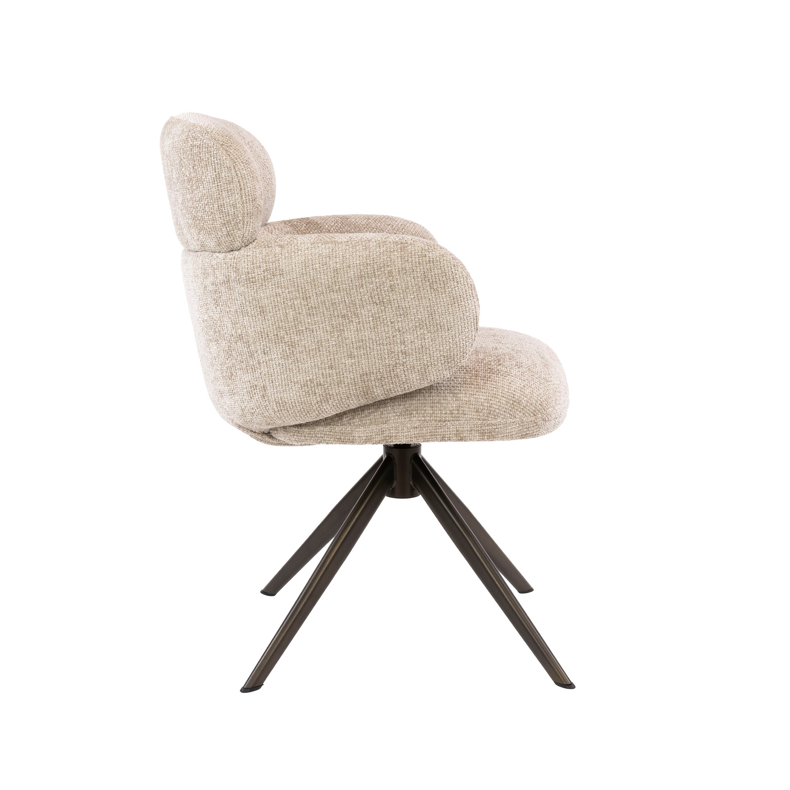 Eetkamerstoel Misano - Beige - Renegade Stof - Draaibaar